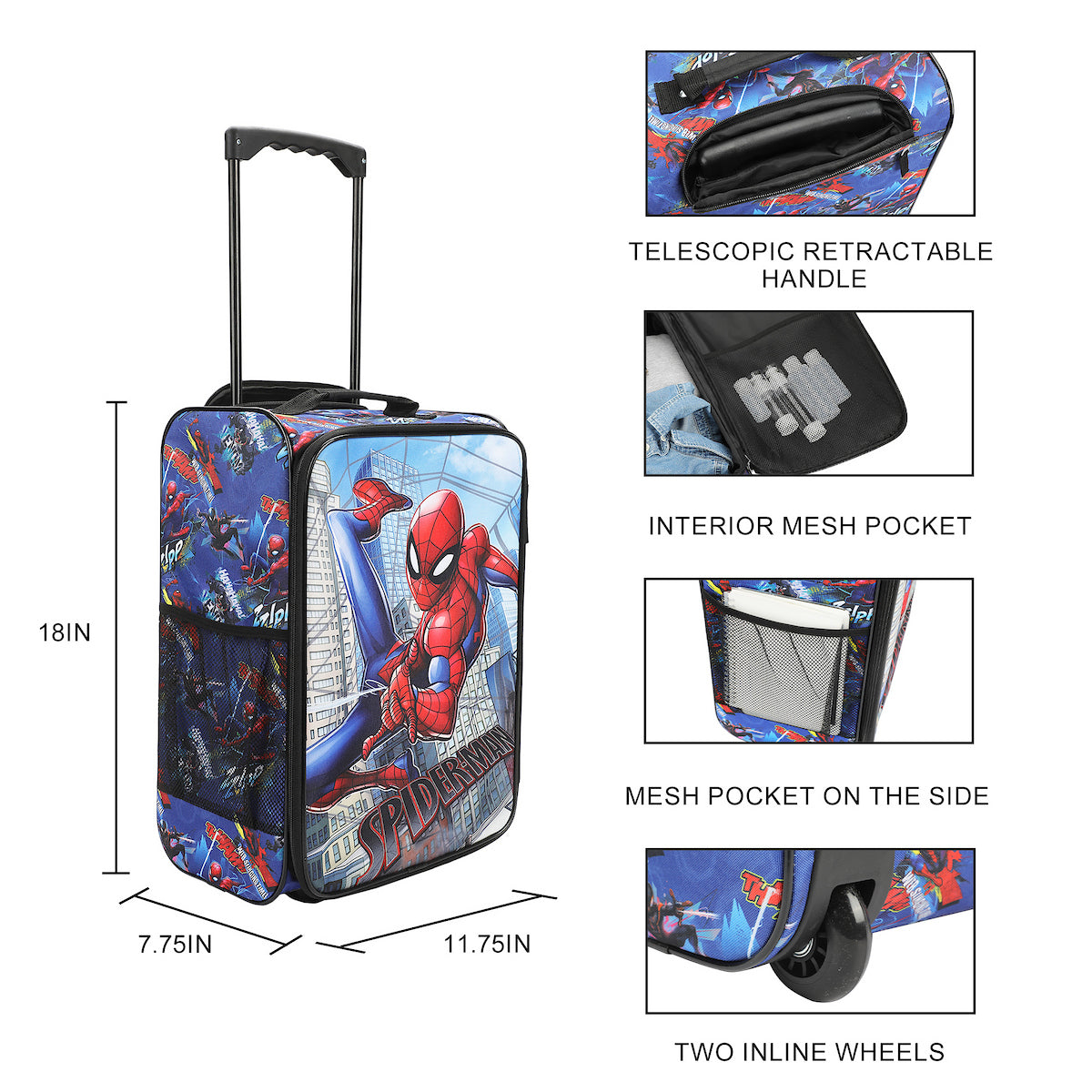 Spider-Man Peter & Miles Blue 18" Pilot Case