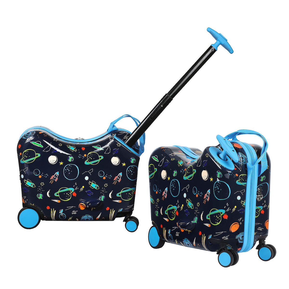 Viggio Travel To Space Ride-On 18” Suitcase For Kids & Toddlers