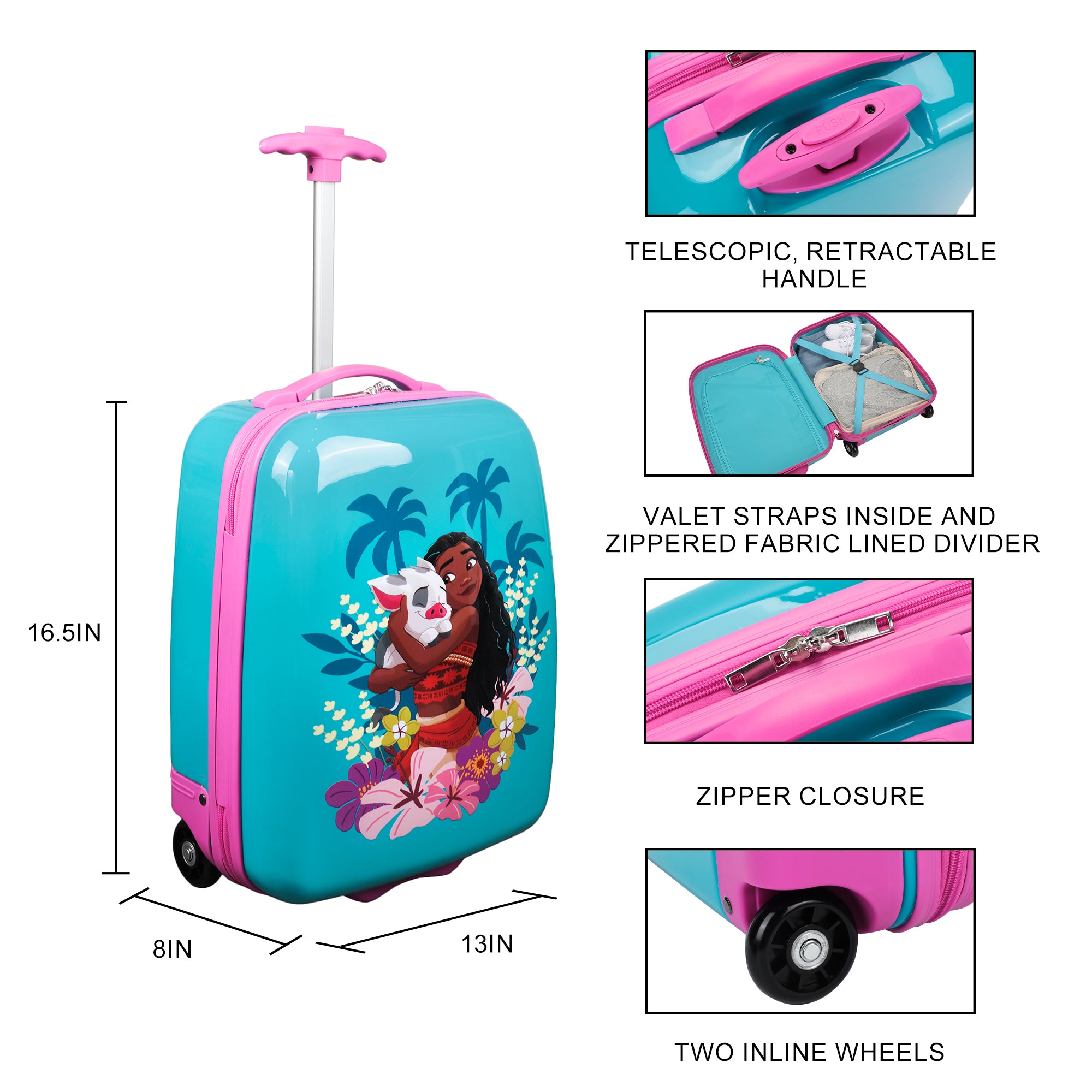 Moana Favorite Character Kids’ 16.5” Hardside Luggage