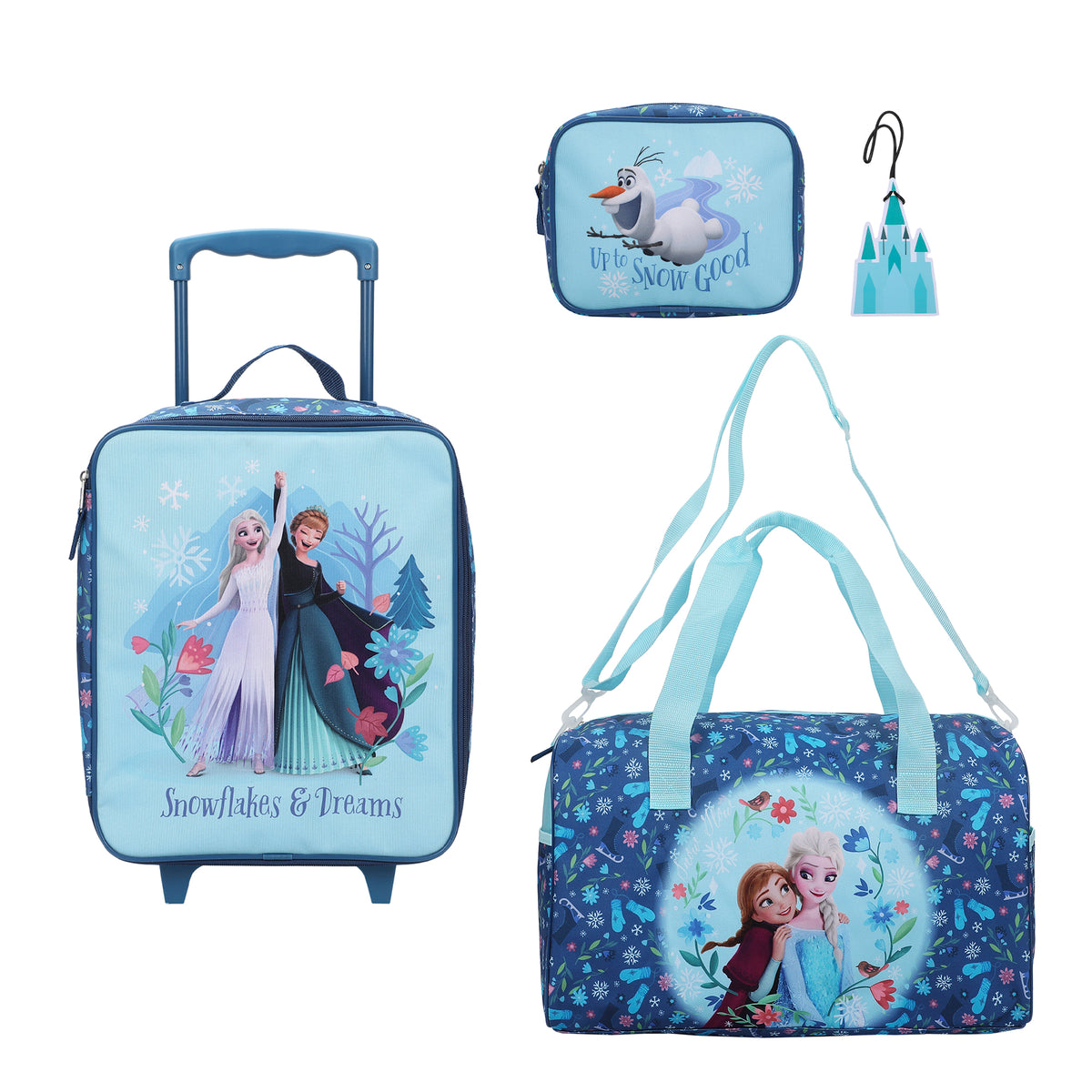 Frozen Elsa & Anna Kids' 4-Piece Travel Set With Suitcase, Duffle