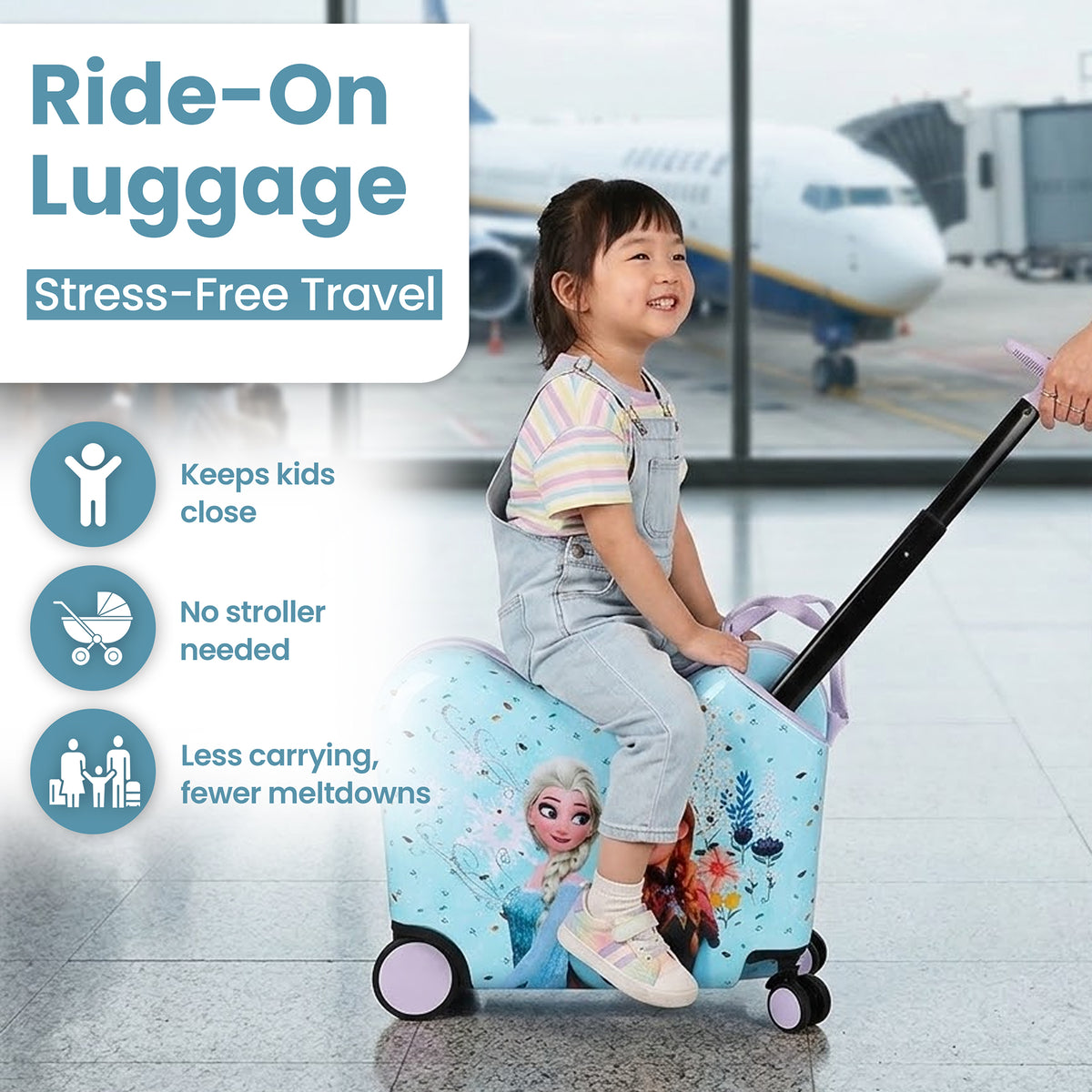 Frozen Elsa and Anna Ride-On Luggage For Kids & Toddlers