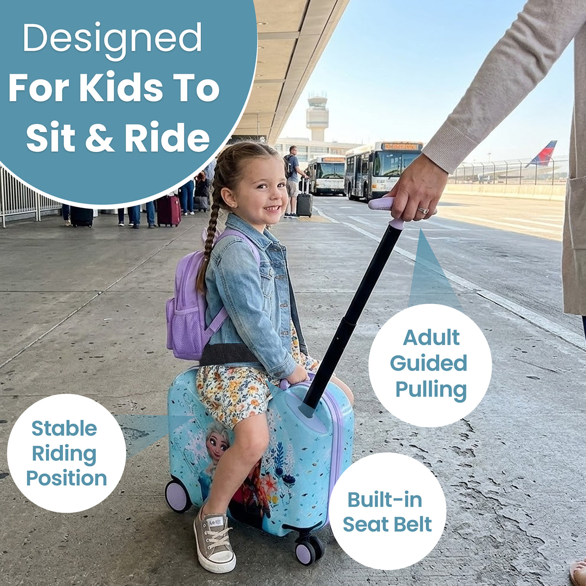 Frozen Elsa and Anna Ride-On Luggage For Kids & Toddlers