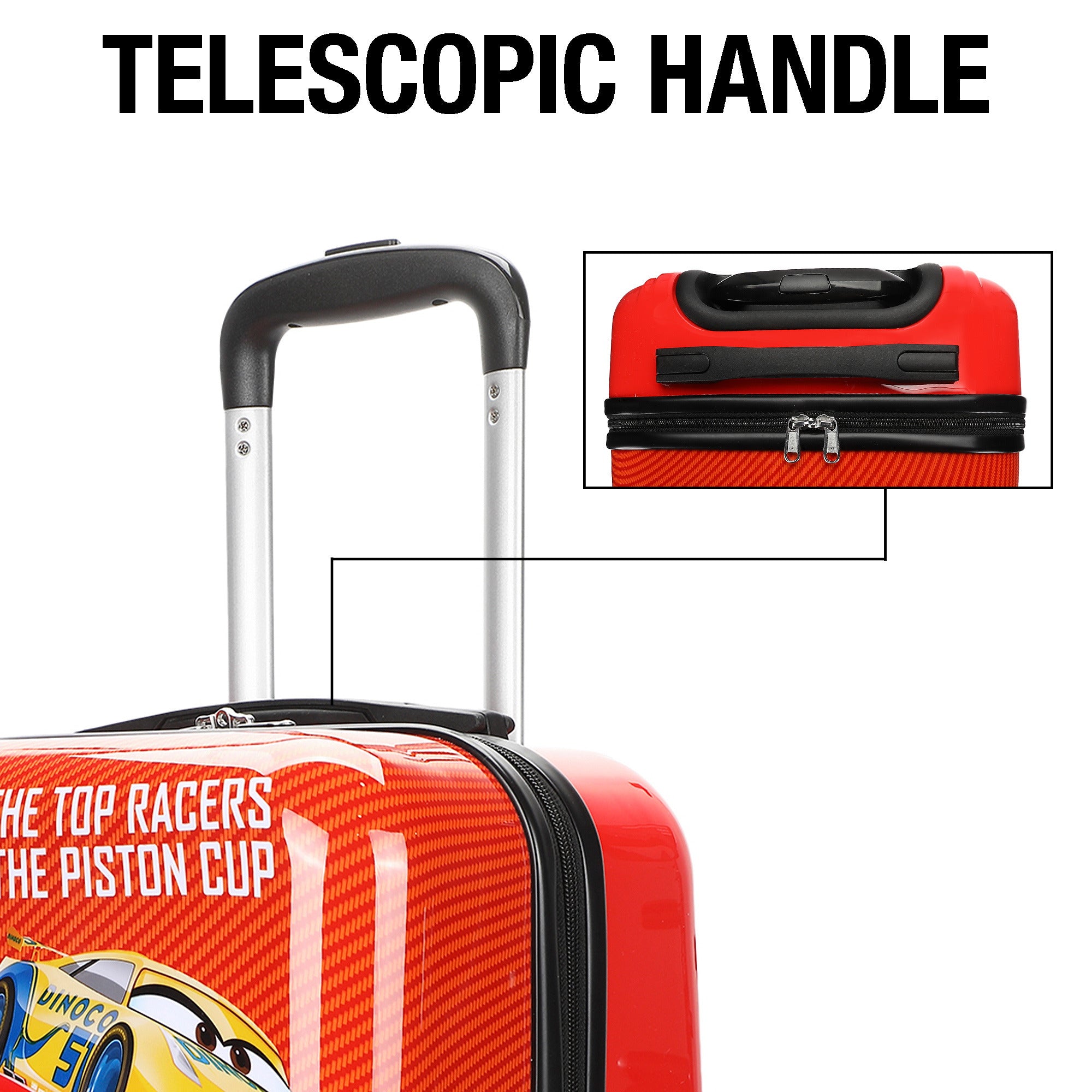 Cars Kids 4-Wheel ABS Printed Suitcase for Travel