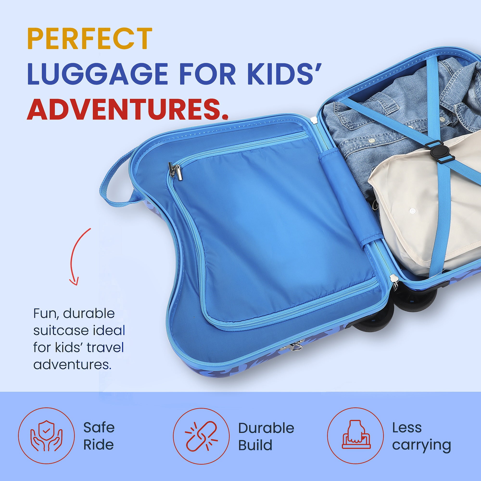 Dog Man Hard Shell Kids Ride-On Suitcase, 15-Inch Luggage