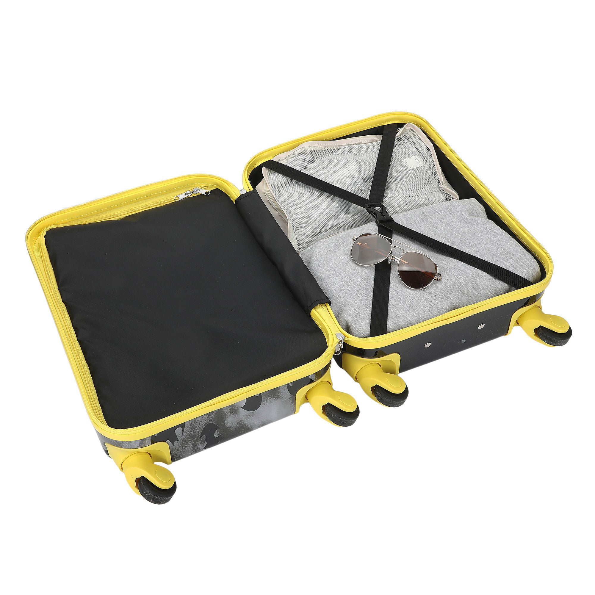 Batman Core Adult 4-Wheel ABS 20" Suitcase Luggage for Travel, Black/Yellow