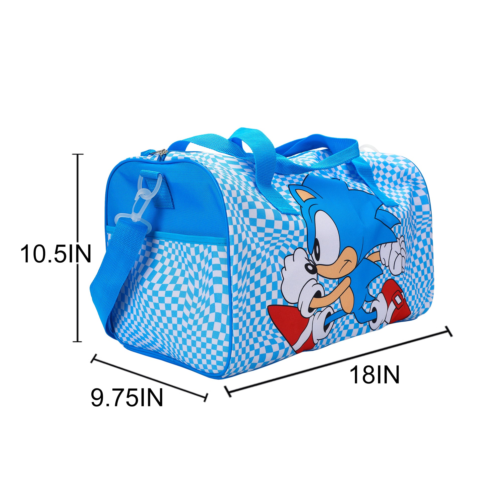 Sonic the Hedgehog Kids' 4-Piece Travel Set With Suitcase, Duffle Bag, Toiletries Case, and Luggage Tag