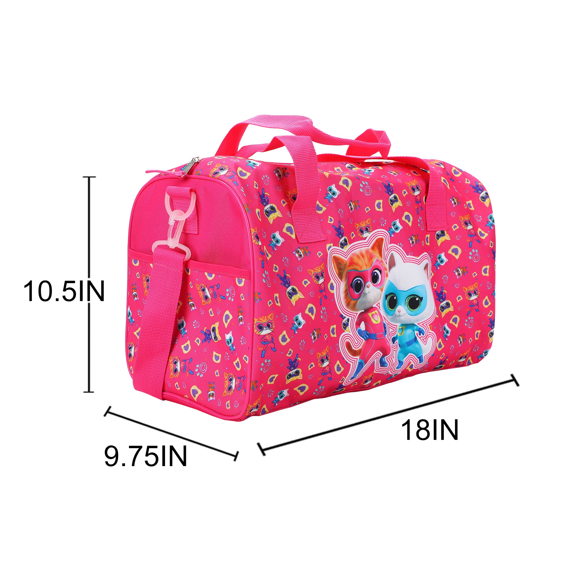 SuperKitties Kids' 4-Piece Travel Set With Suitcase, Duffle Bag, Toiletries Case, and Luggage Tag