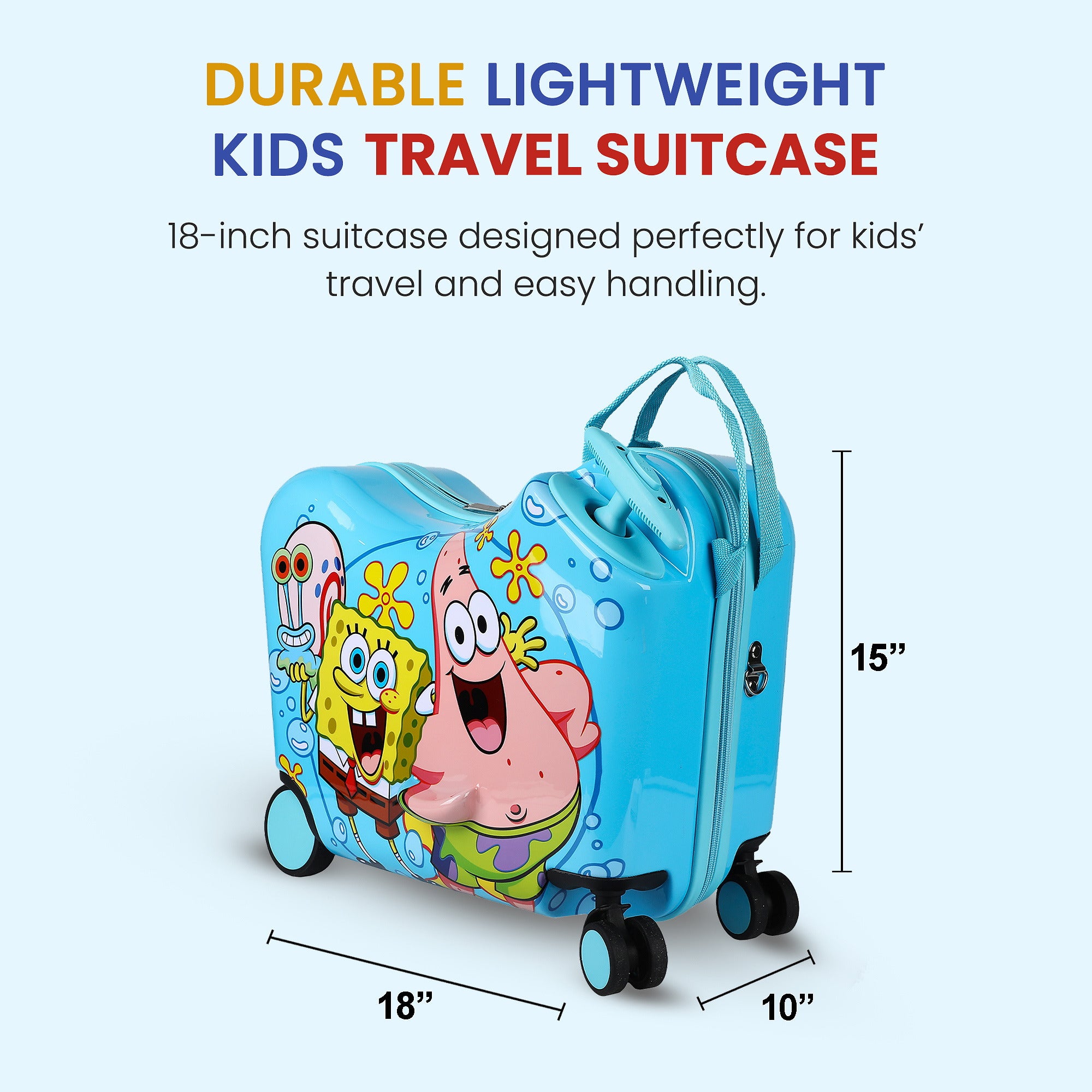 Spongebob Squarepants Kids Hardshell 15-Inch Ride-On Suitcase