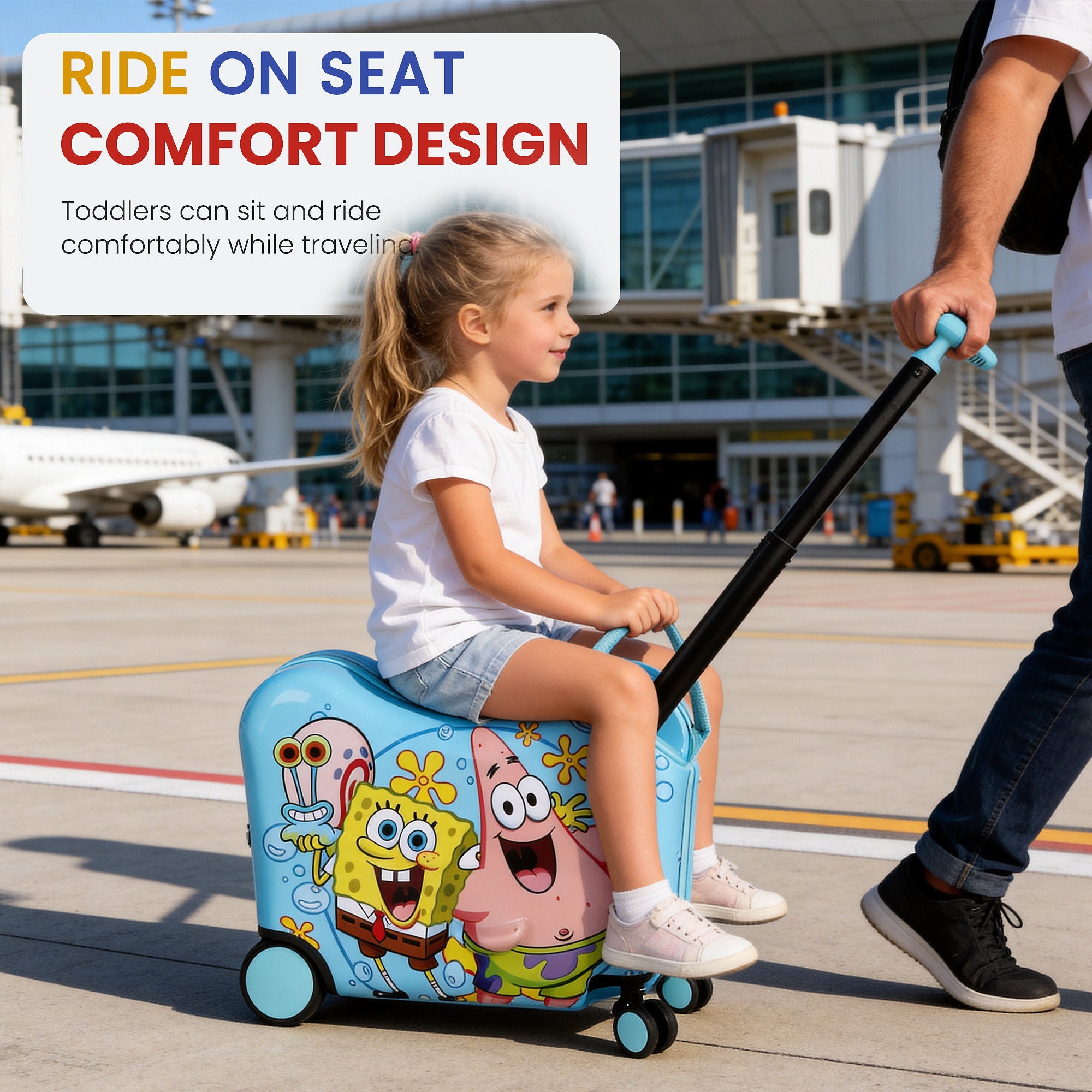 Spongebob Squarepants Kids Hardshell 15-Inch Ride-On Suitcase