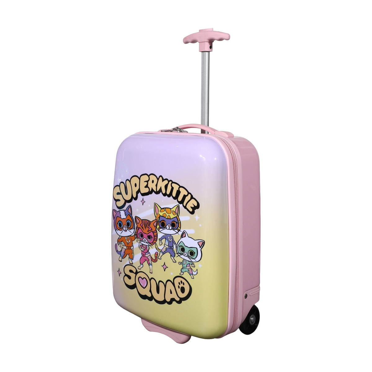 Superkitties Kids Pink 2-Wheel ABS Suitcase for Travel