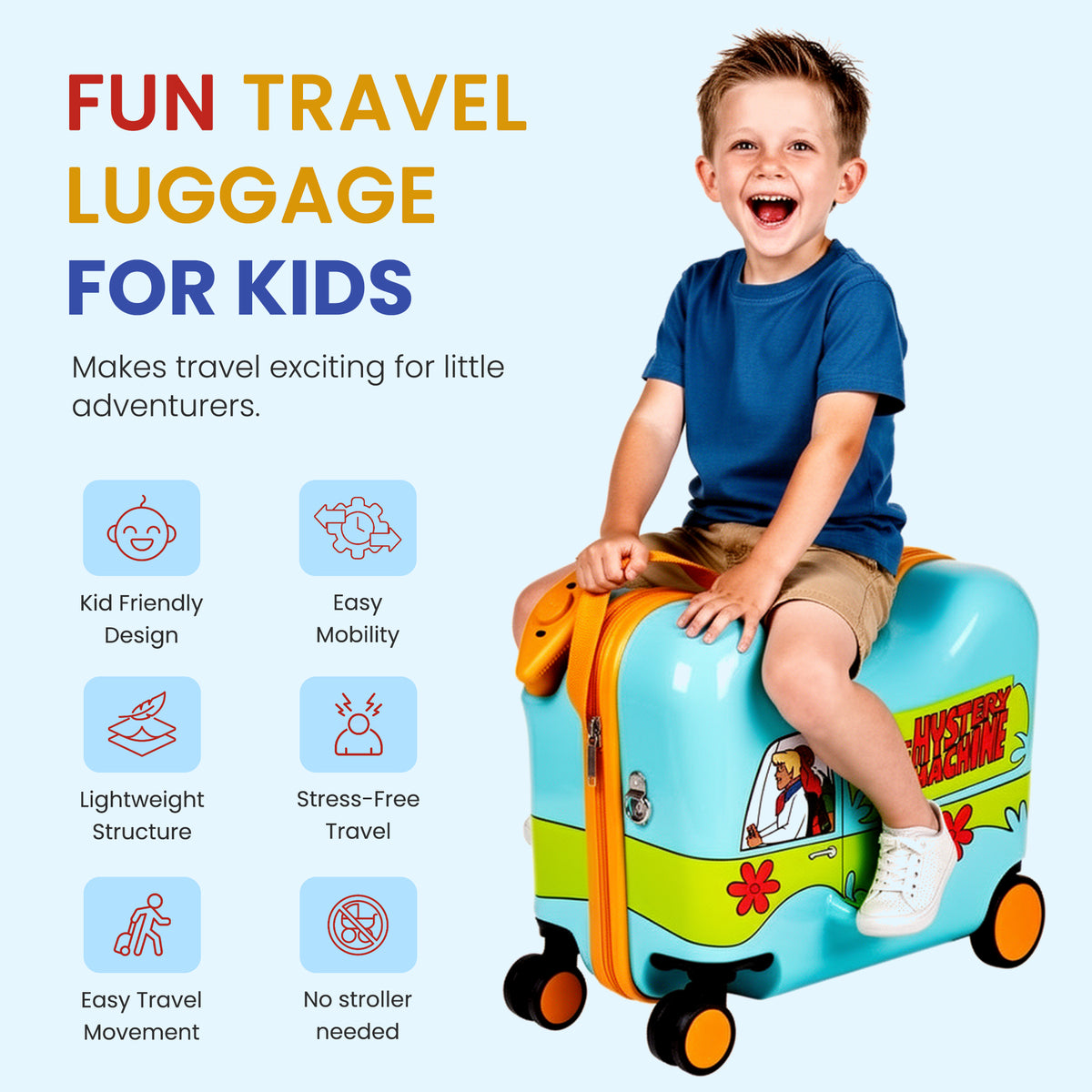 Scooby Doo Kids Ride On Luggage for Travel Adventures