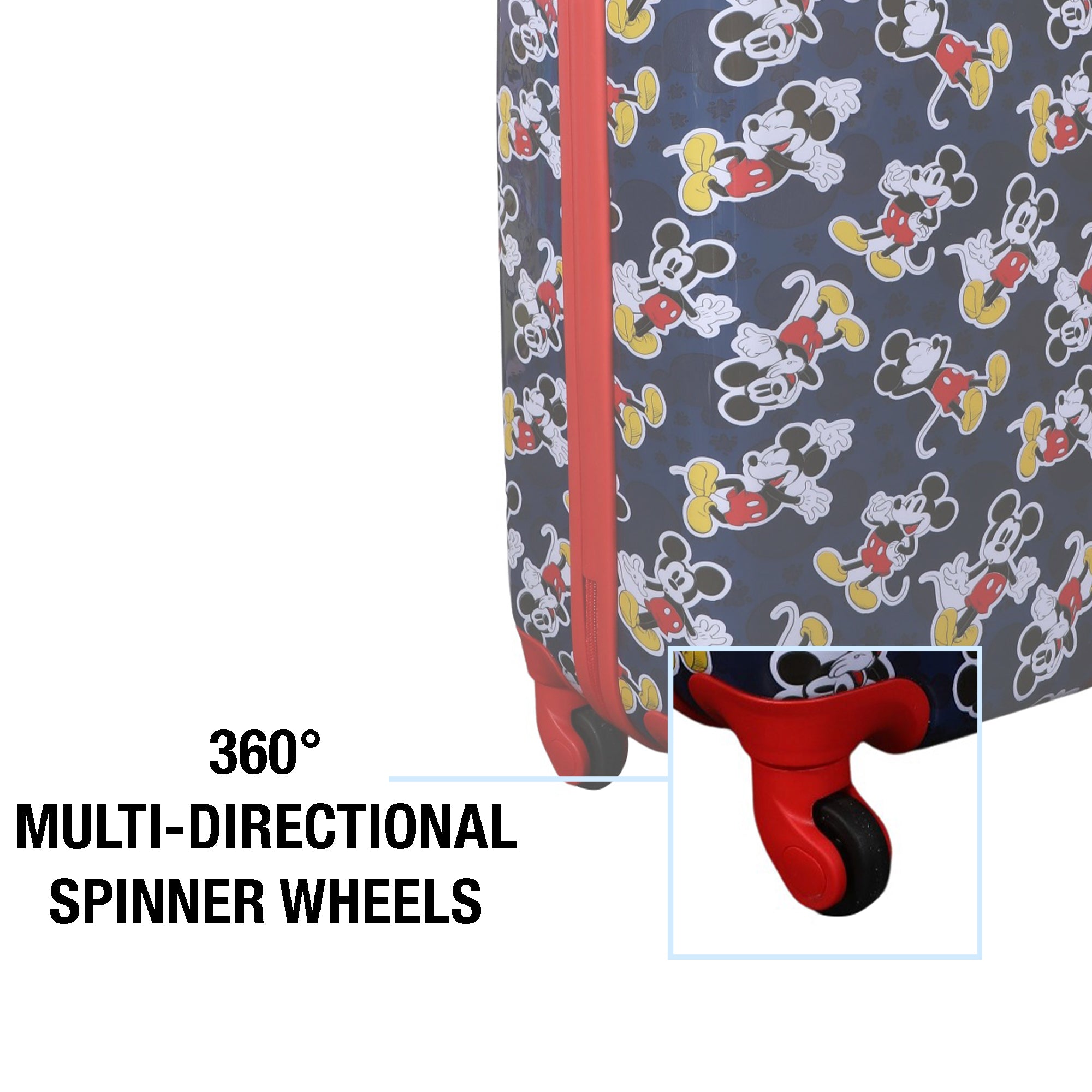Mickey Mouse Kids Blue ABS Luggage for Travel and School