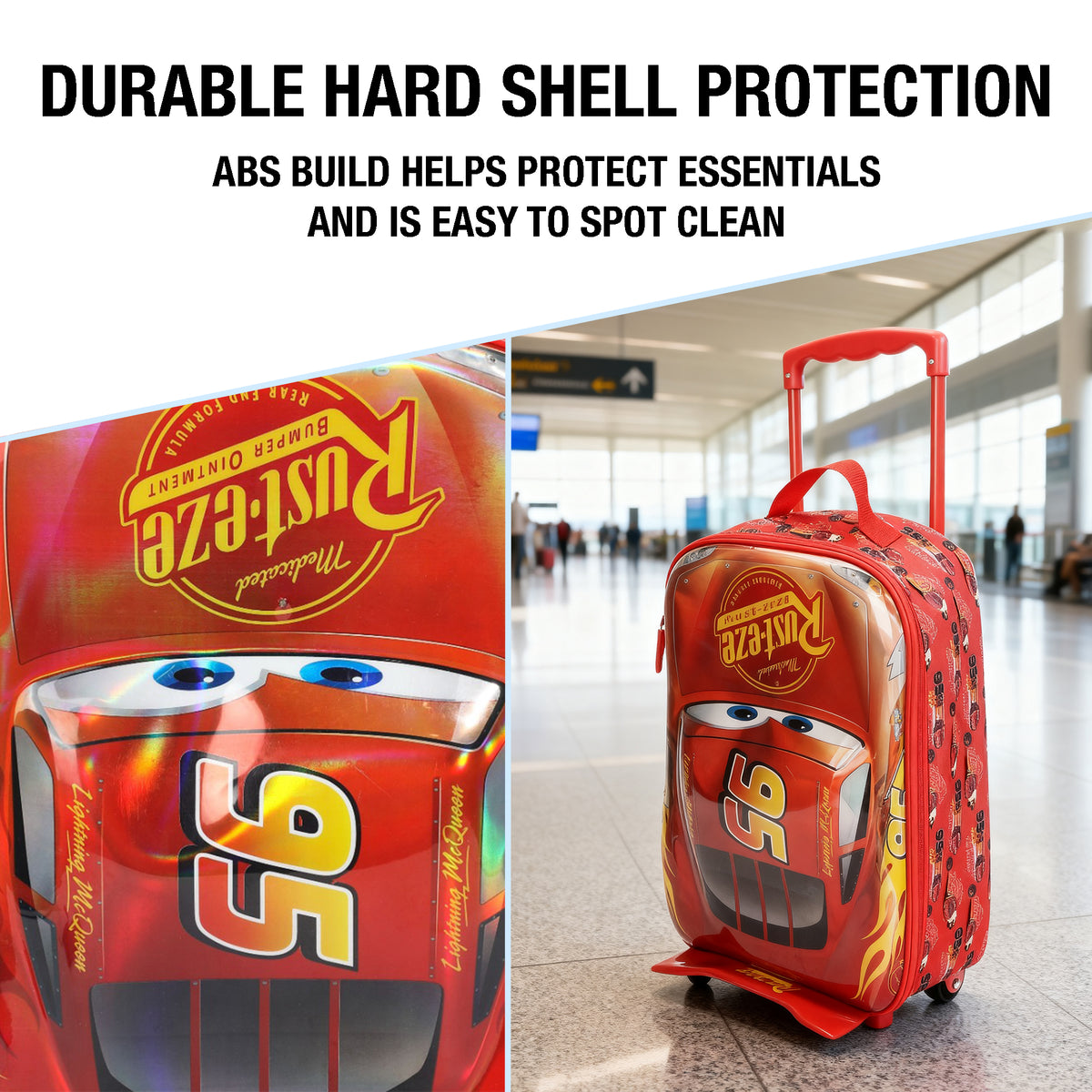 Cars Lightning McQueen 16" Hard-Shell Luggage For Kids Travel