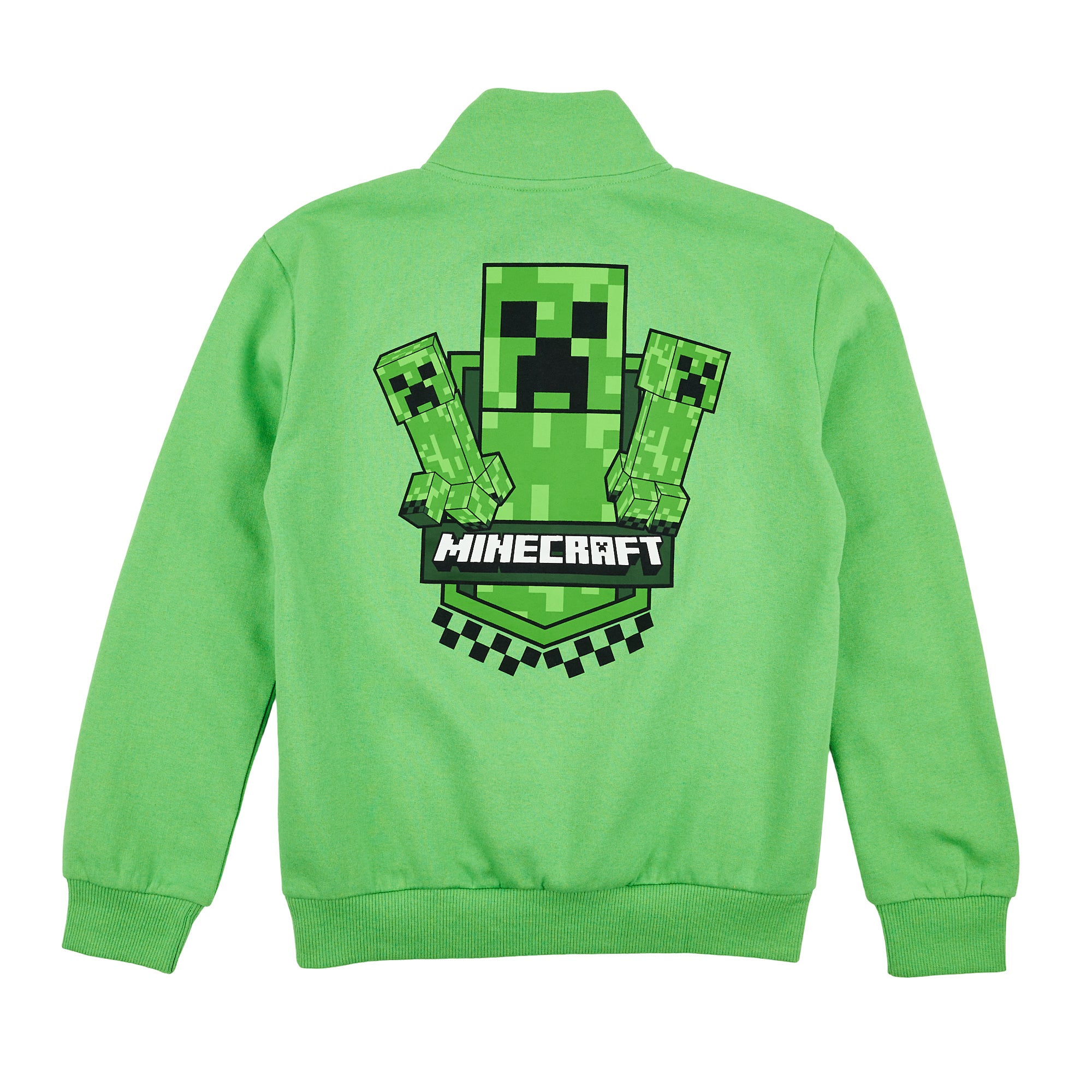 Minecraft Creeper Jumper Youth Boy Green Quarter Zip Sweatshirt