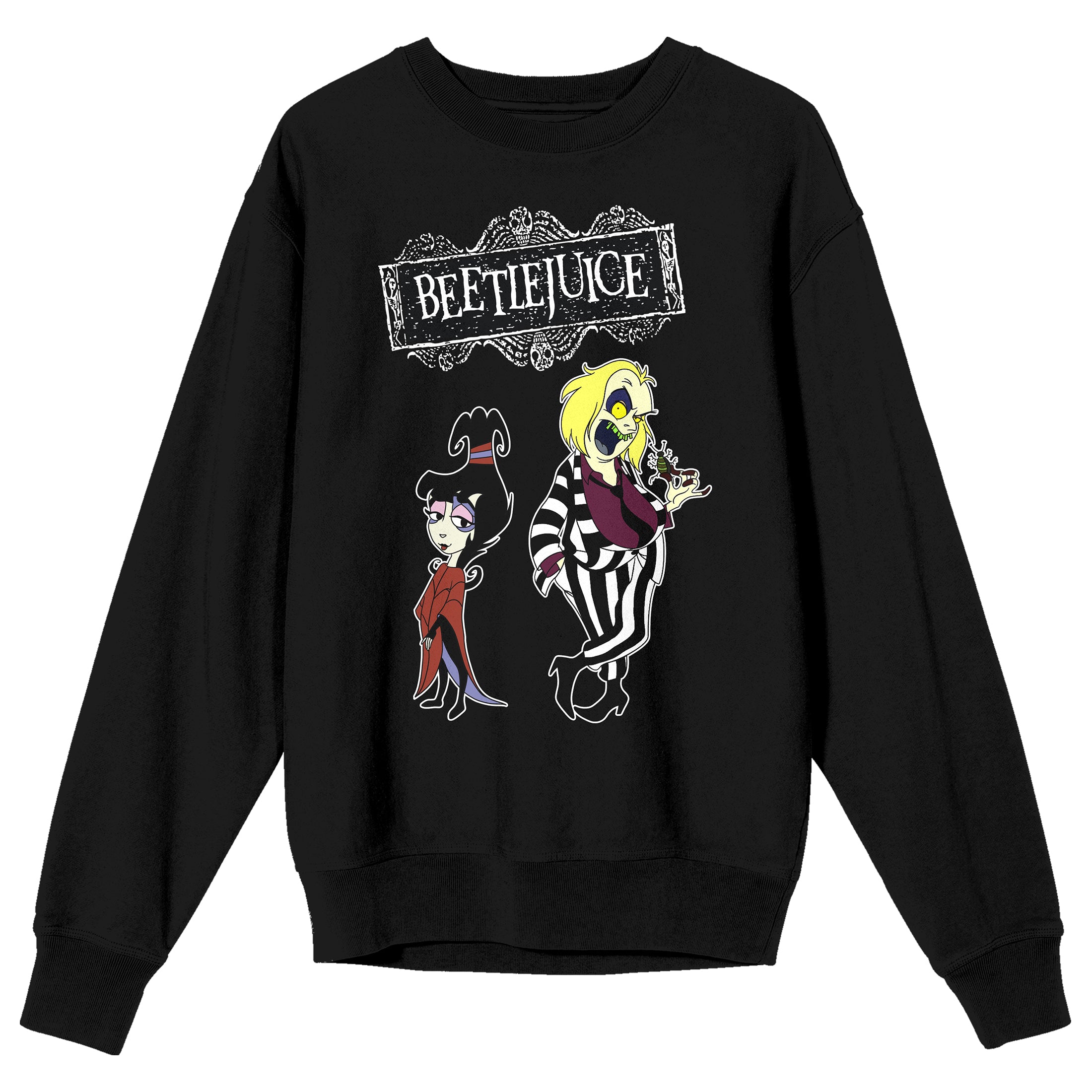 Beetlejuice Animated Lydia Crew Neck Long Sleeve Women's Black Sweatshirt