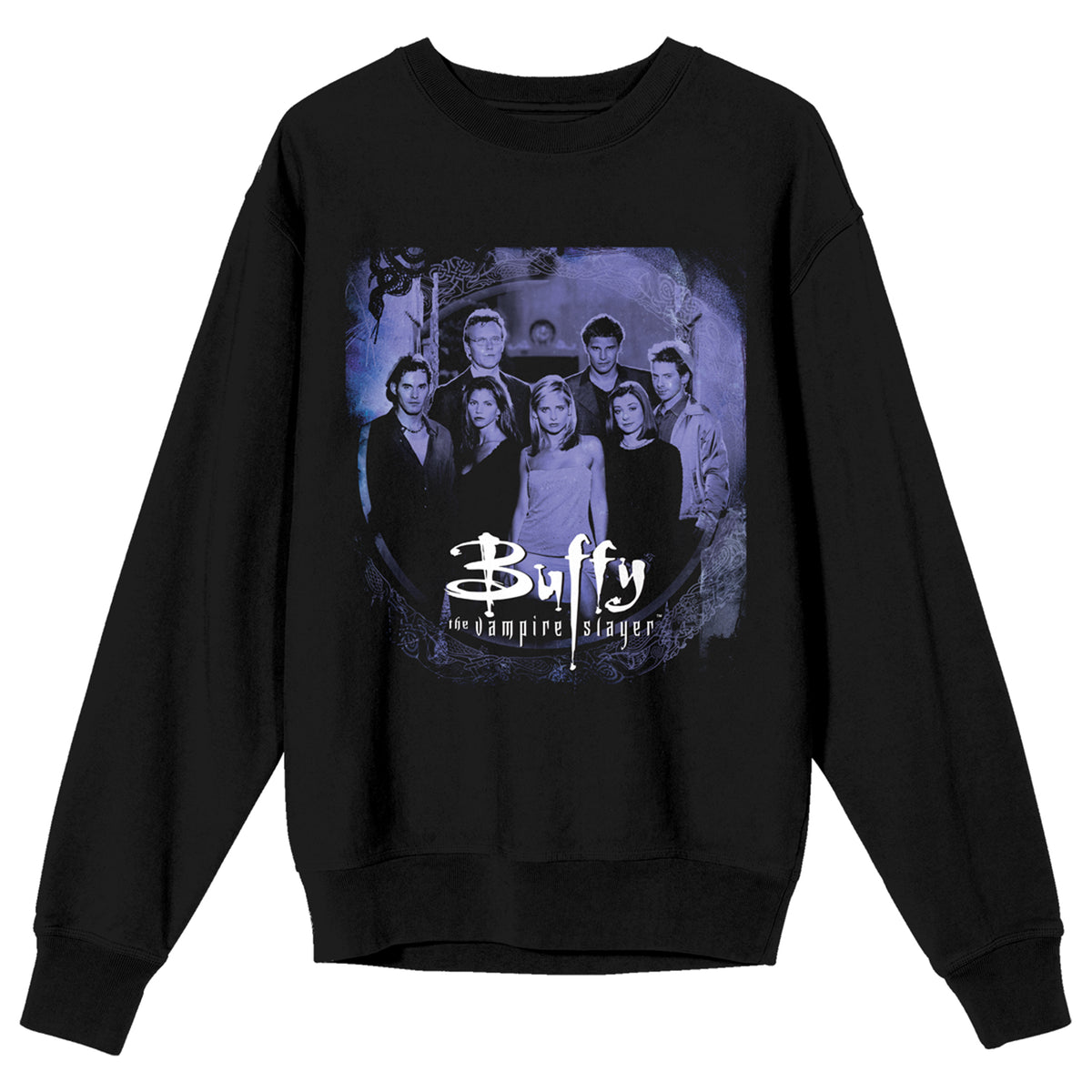 Buffy The Vampire Slayer Group Shot Long Sleeve Black Adult Sweatshirt