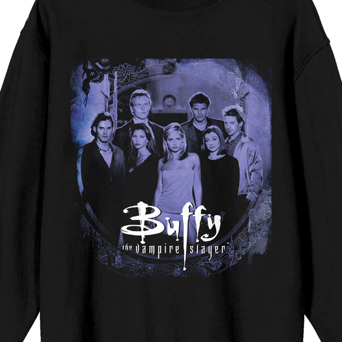 Buffy The Vampire Slayer Group Shot Long Sleeve Black Adult Sweatshirt