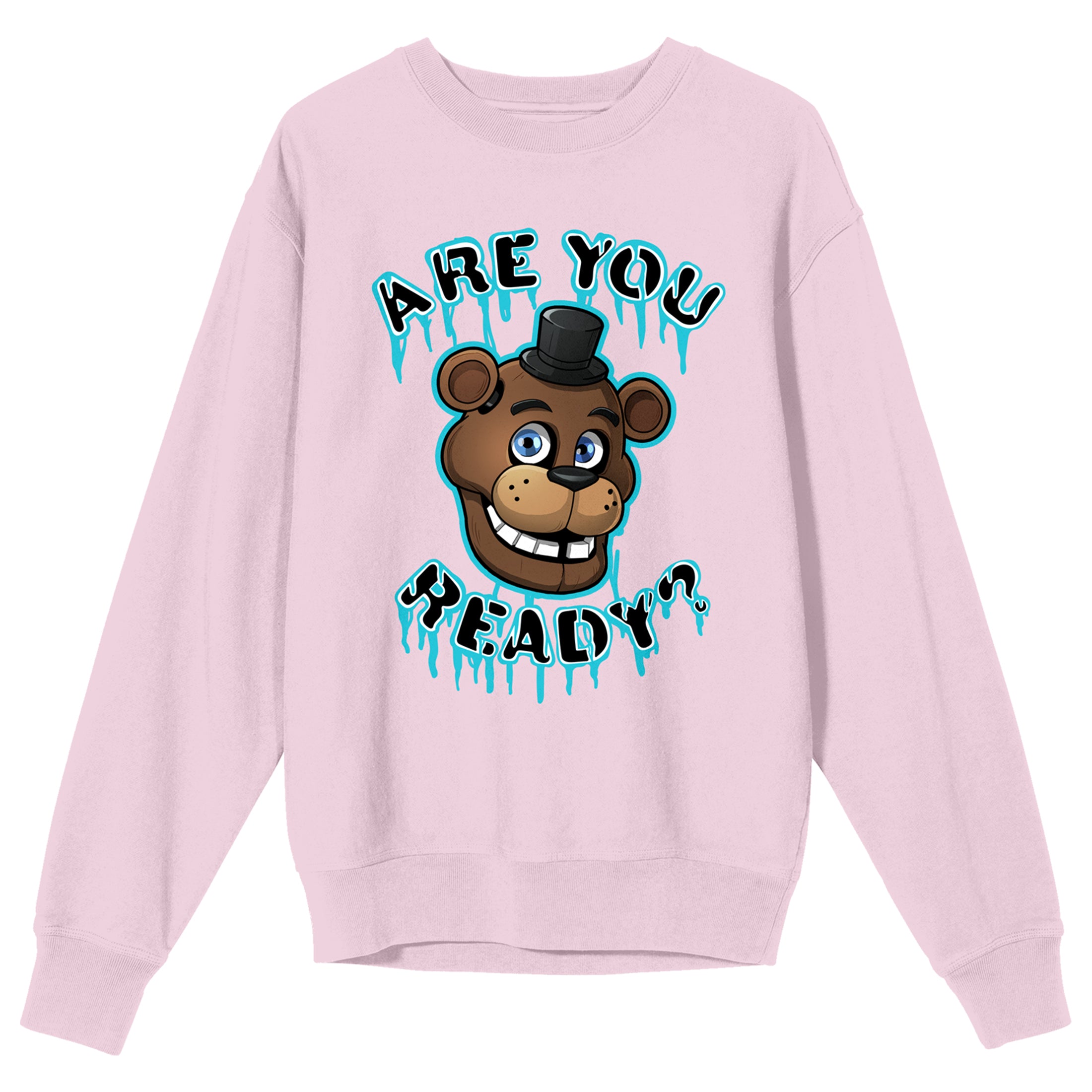 Five Nights at Freddy's Are You Ready? Adult Pink Crew Neck Sweatshirt