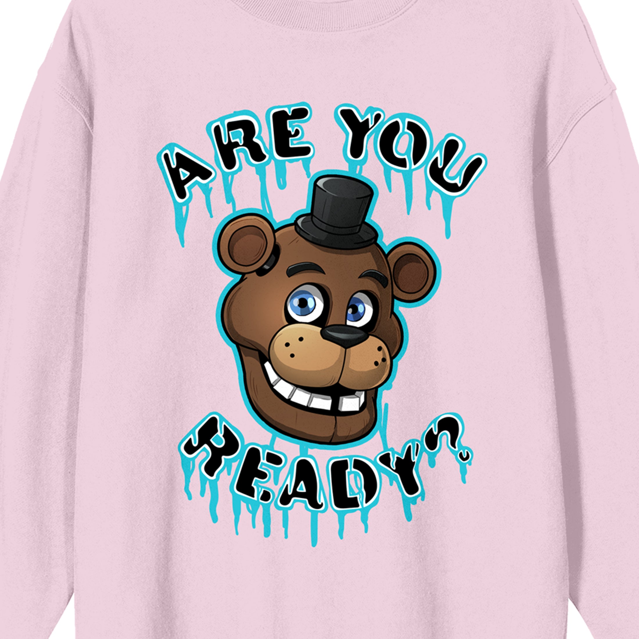 Five Nights at Freddy's Are You Ready? Adult Pink Crew Neck Sweatshirt