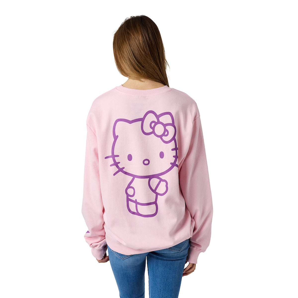 Hello Kitty & Friends Riding Rainbow Women's Cradle Pink Crew Neck Long Sleeve Sweatshirt