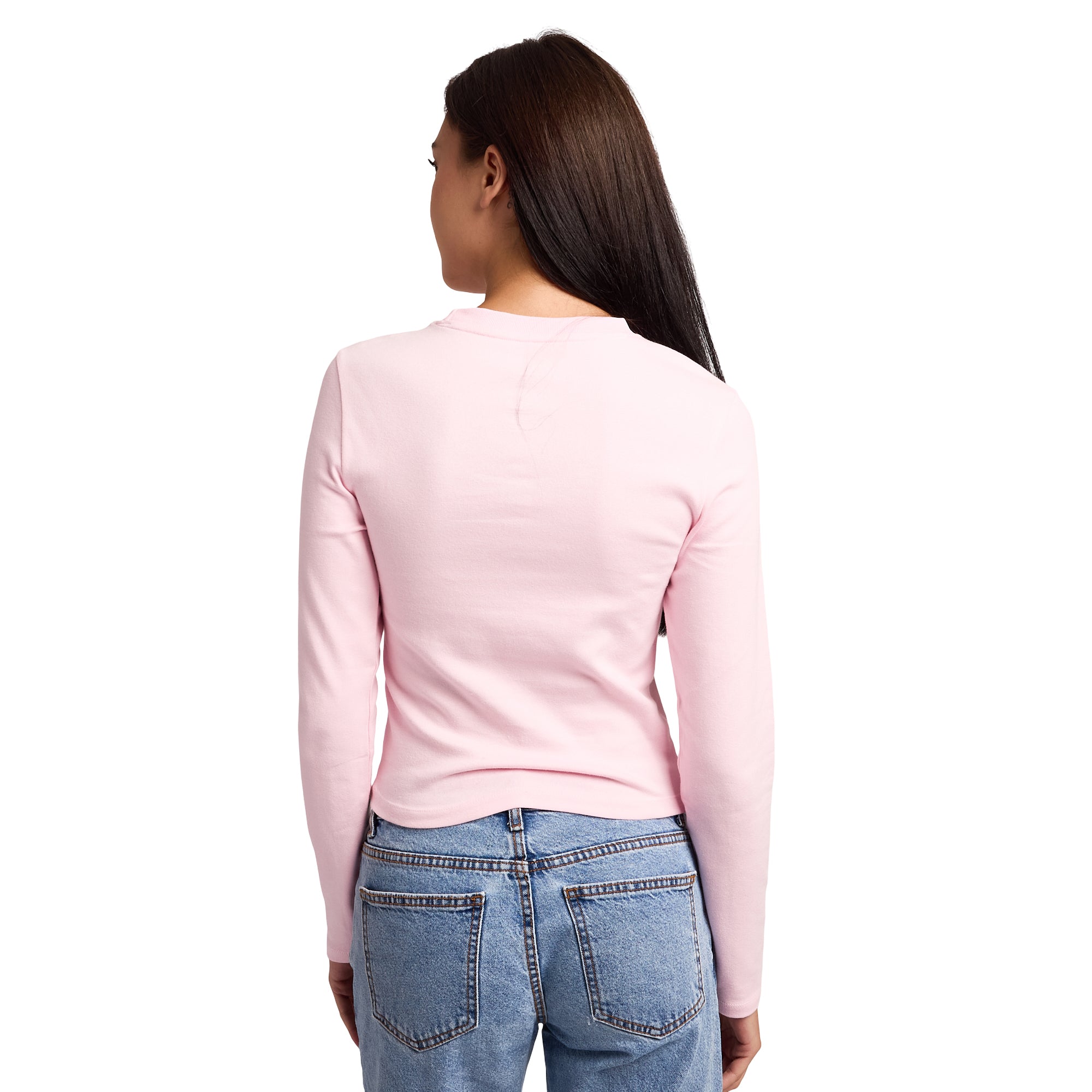 Kuromi Character & Hearts Women's Cradle Pink Long Sleeve Baby Tee