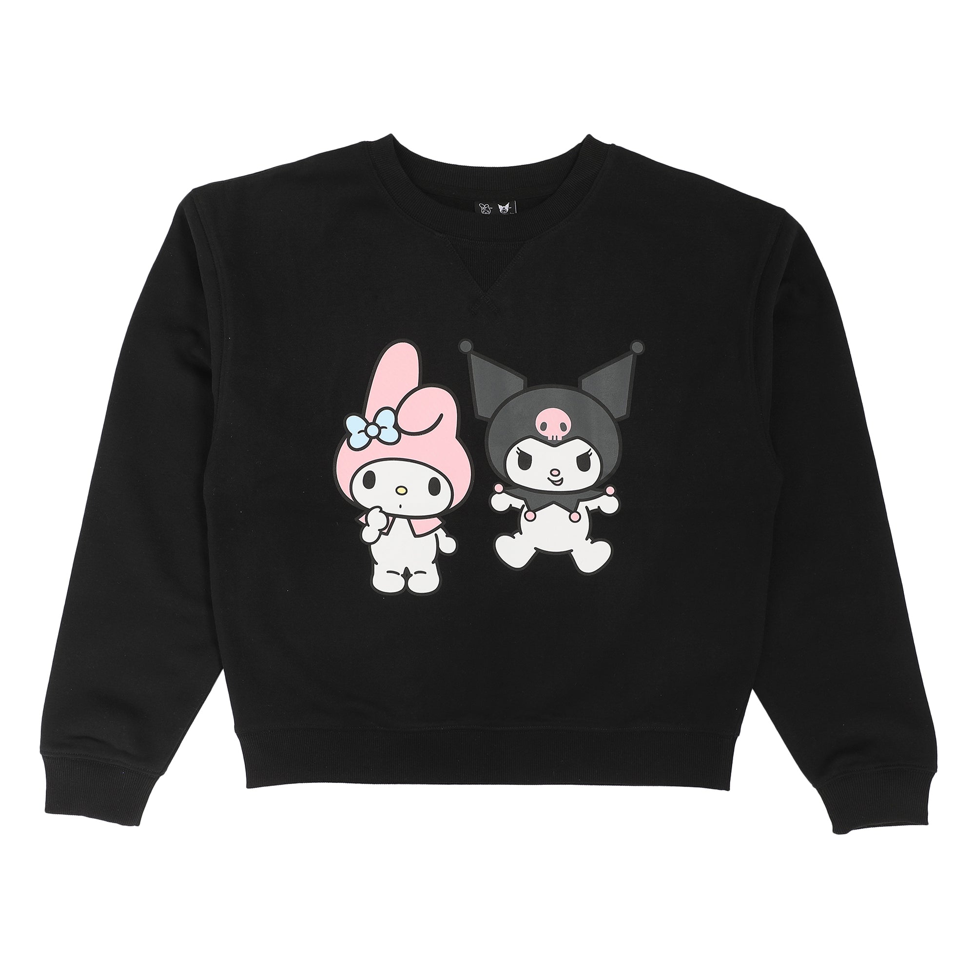 Hello Kitty & Friends Besties Women's Black Crew Neck Long Sleeve Sweatshirt