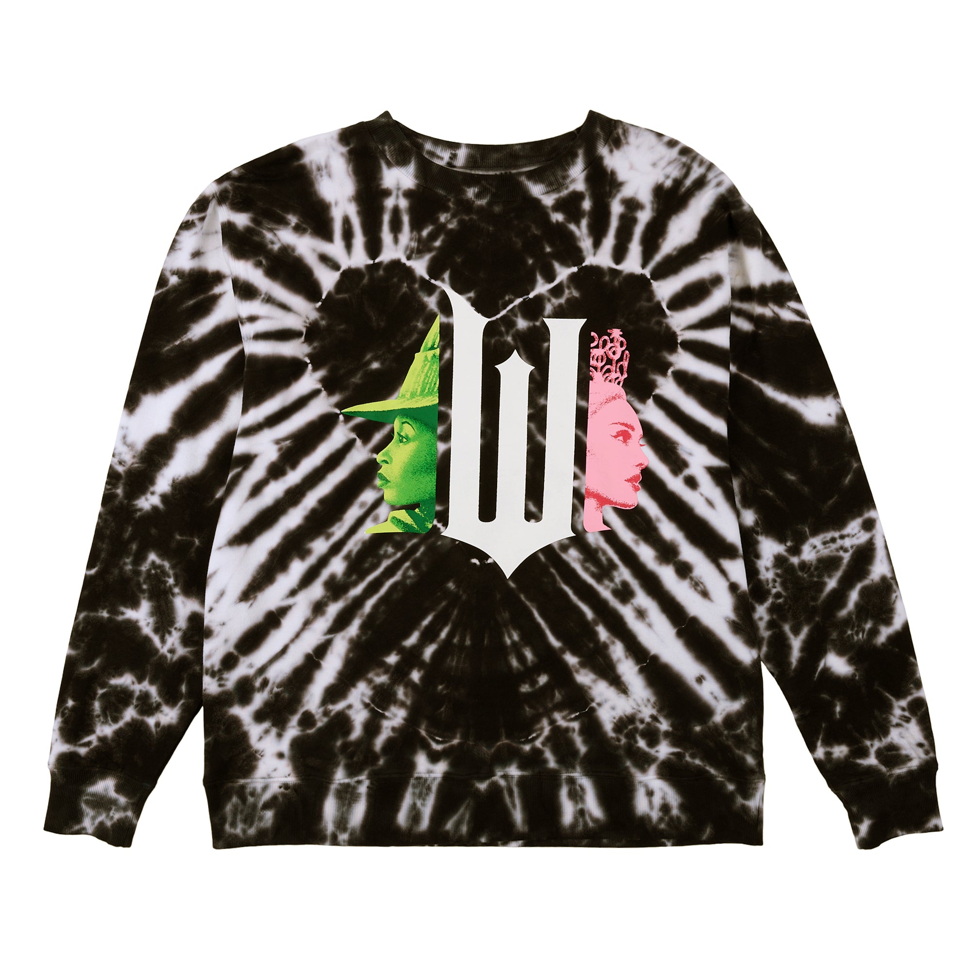 Wicked Part 1 Logo Heart Women’s Black Crew Neck Long Sleeve Fleece Sweatshirt