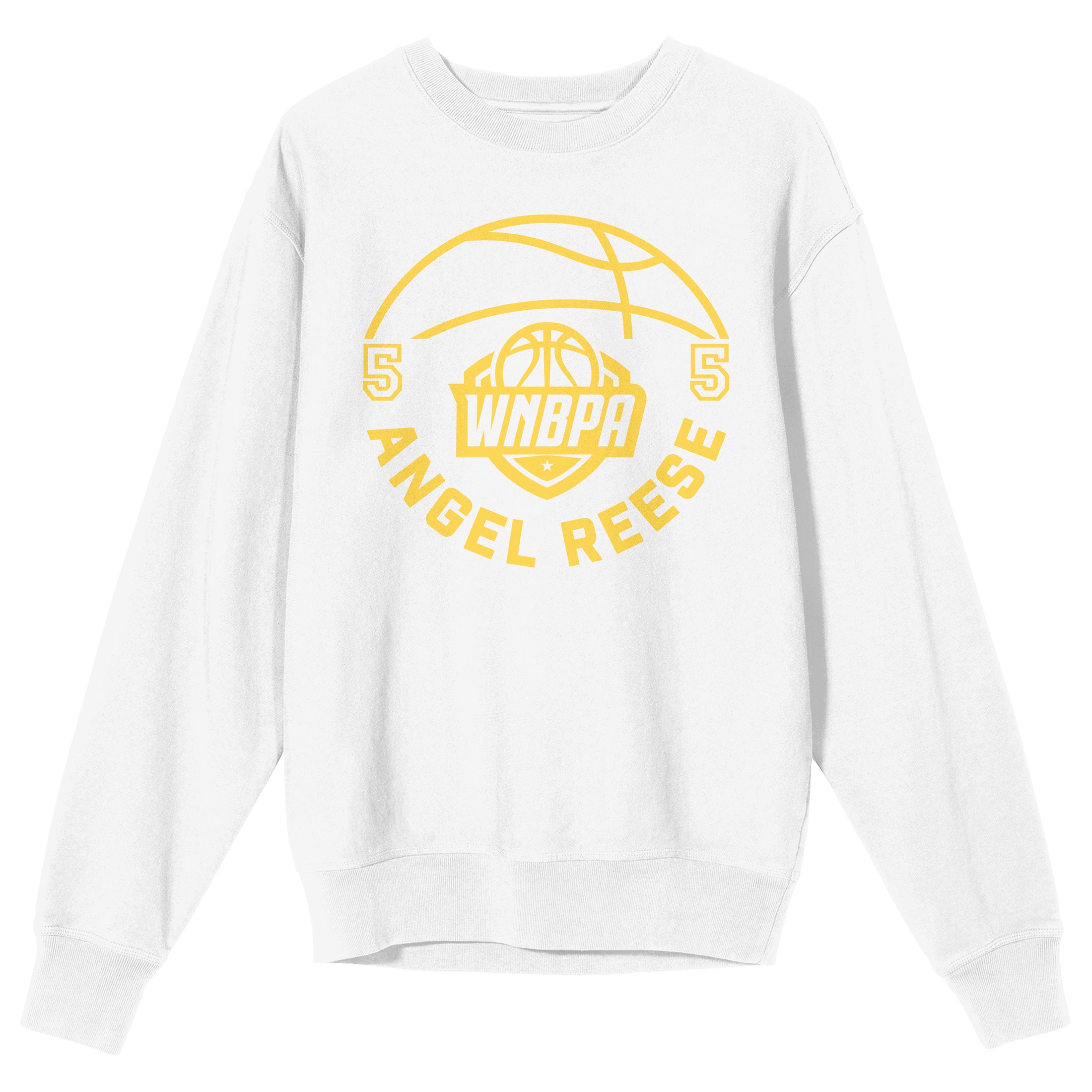 WNBPA Angel Reese Women's White Crew Neck Long Sleeve Sweatshirt
