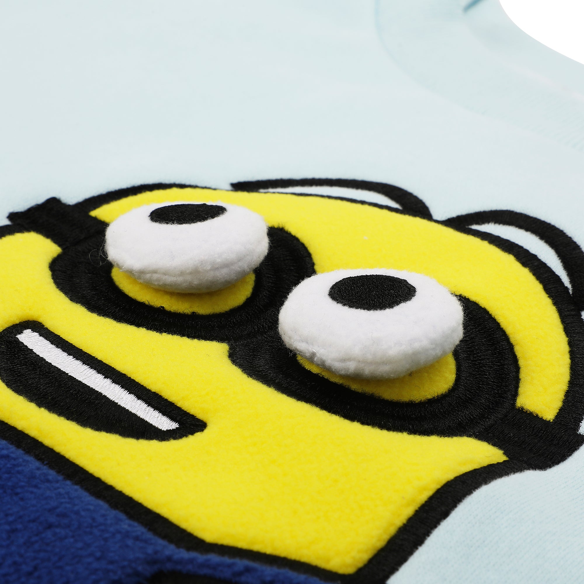 Minions Character Women's Blue Crew Neck Long Sleeve Sweatshirt