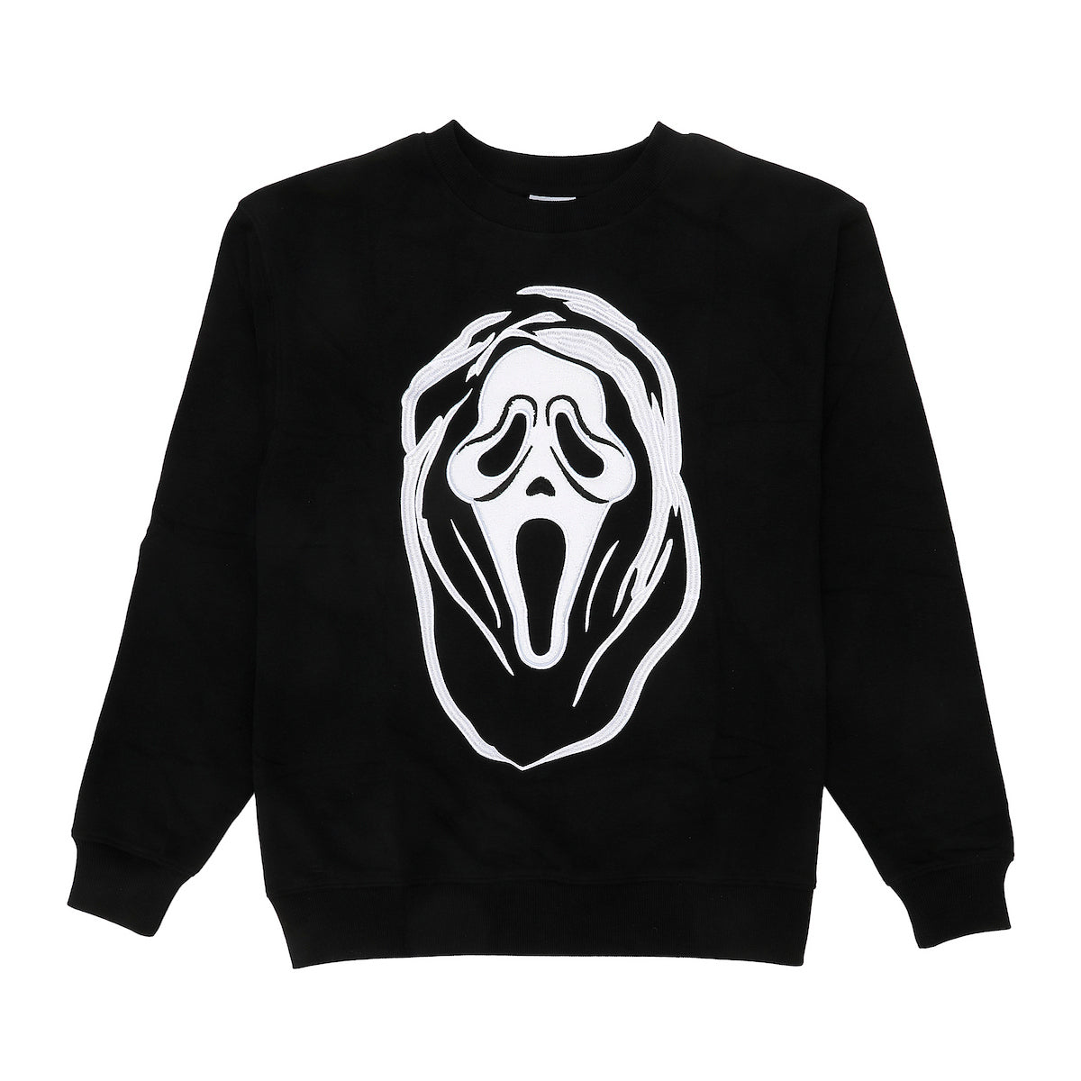 Ghostface Character Art Women's Black Crew Neck Long Sleeve Sweatshirt