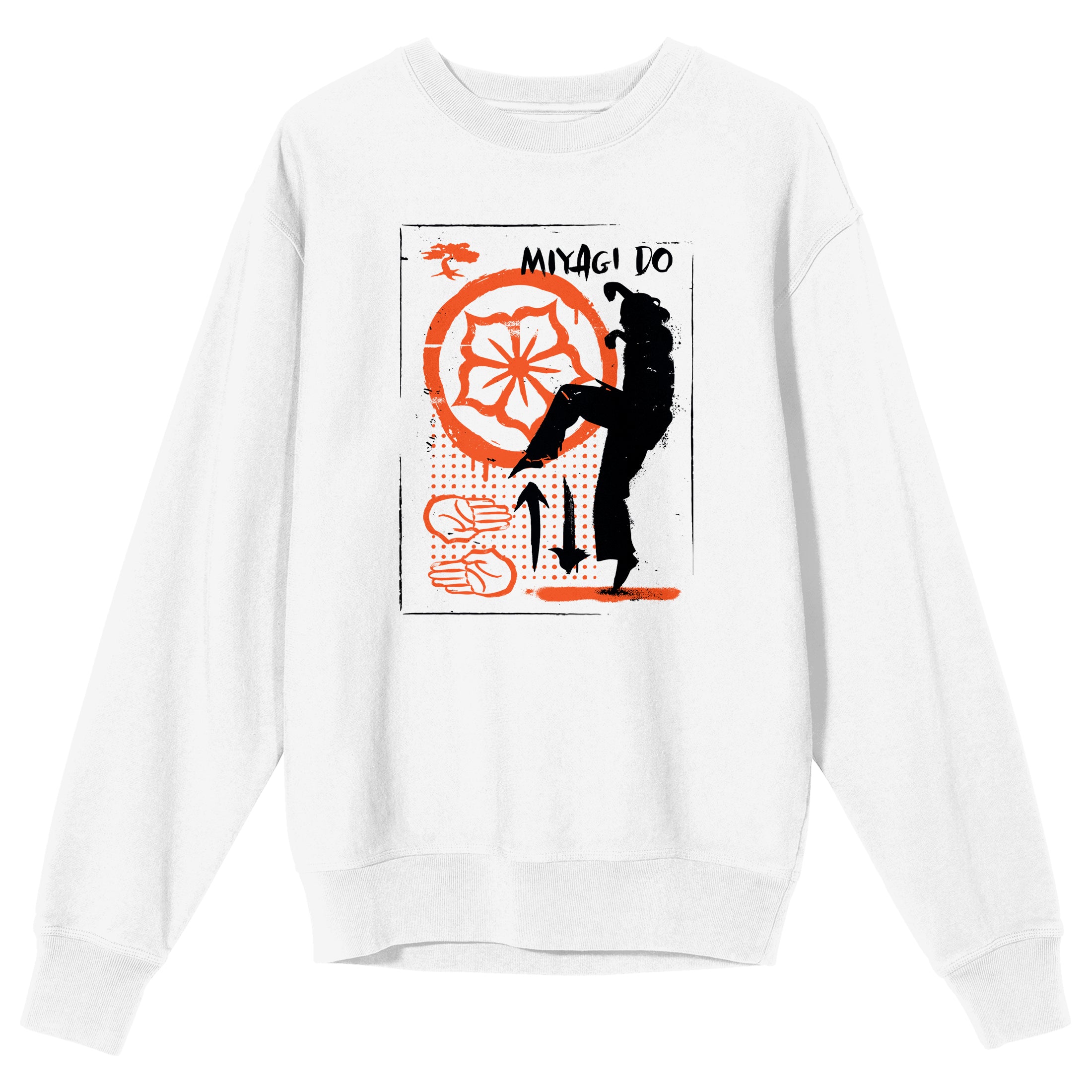 Cobra Kai Miyagi-Do Karate Crane Pose Logo Men's White Sweatshirt