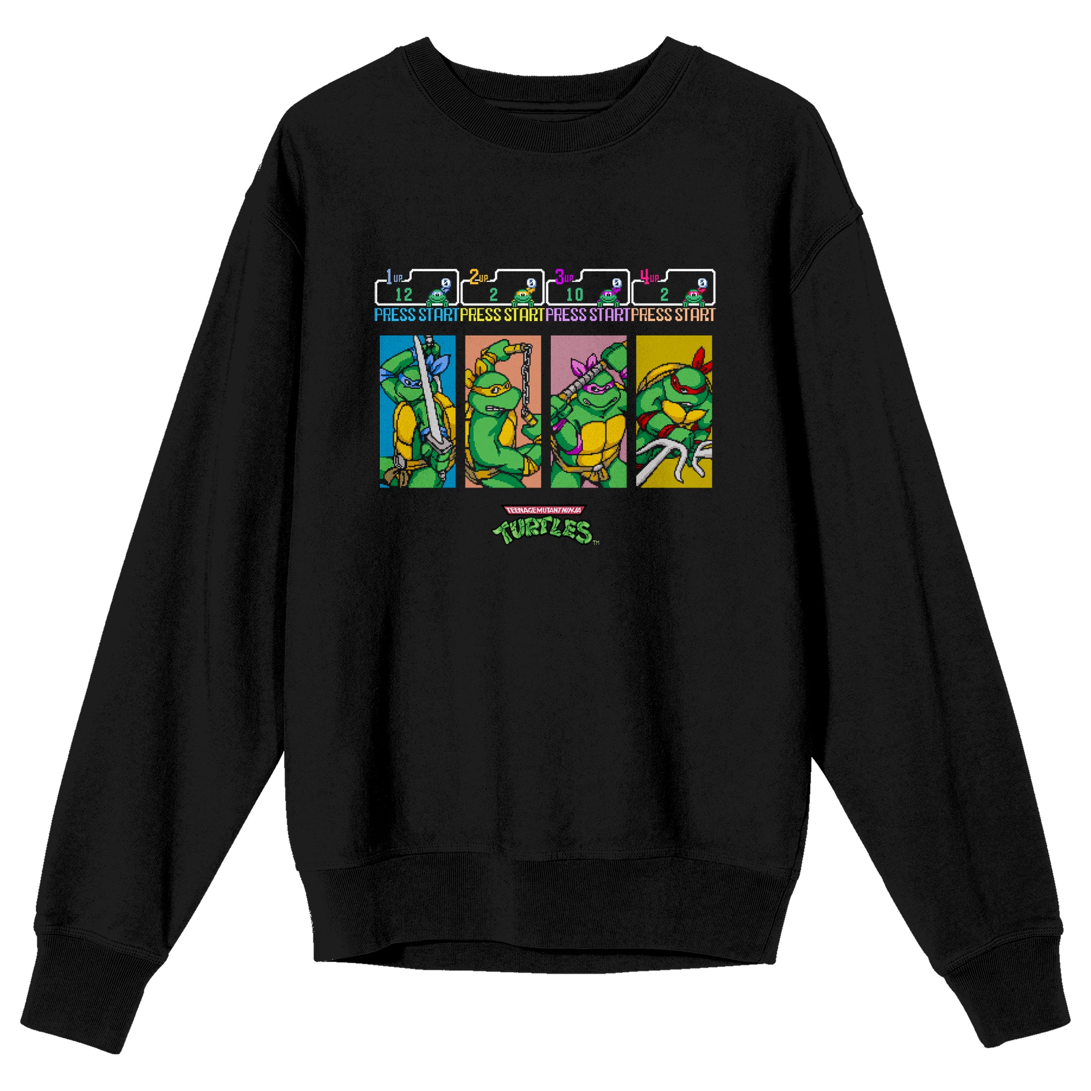 Teenage Mutant Ninja Turtles Player Selection Men's Black Long Sleeve Sweatshirt