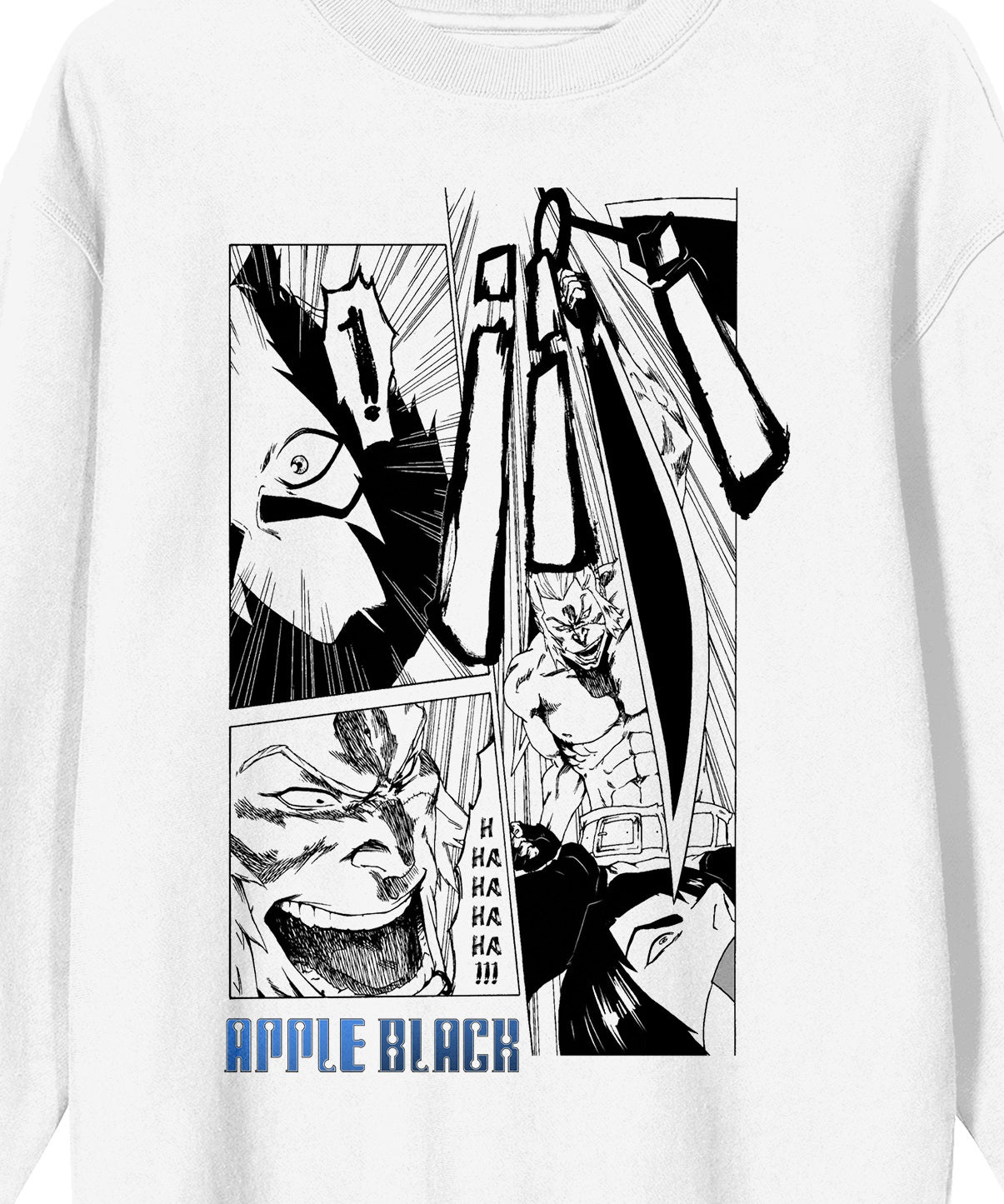 Saturday AM Apple Black Manga Page Sano vs Grudon Adult White Crew Neck Sweatshirt - Small