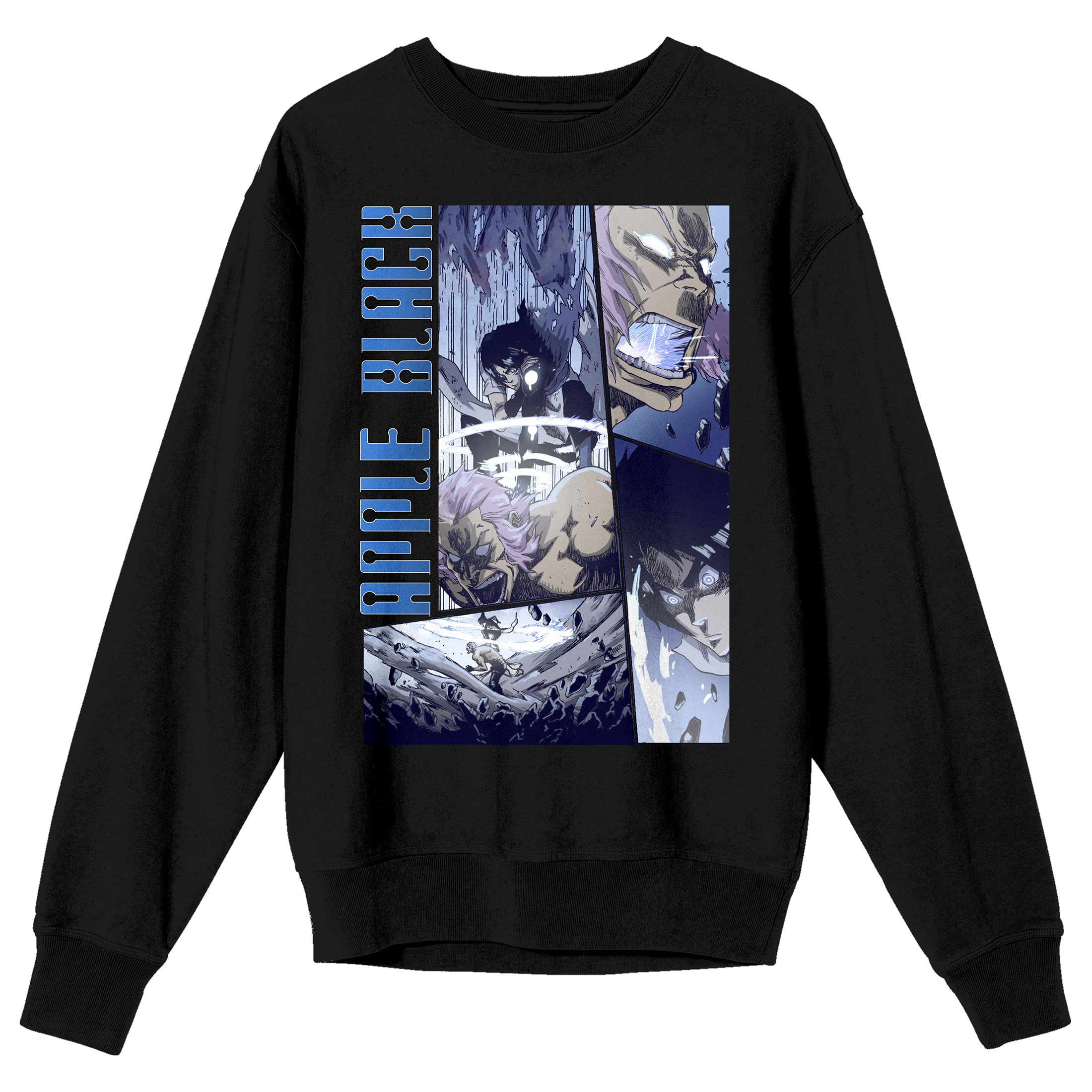Apple Black Holy Ghost Ripple Adult Black Crew Neck Sweatshirt
