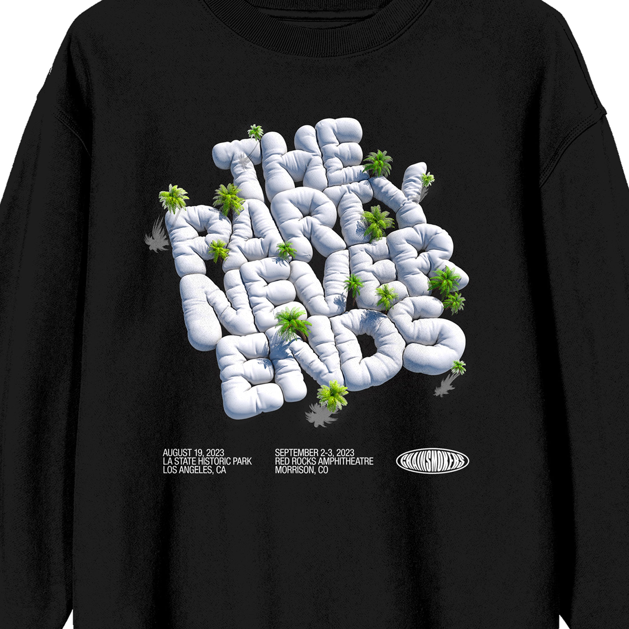 The Chainsmokers The Party Never Ends Crew Neck Long Sleeve White Adult Sweatshirt-Medium