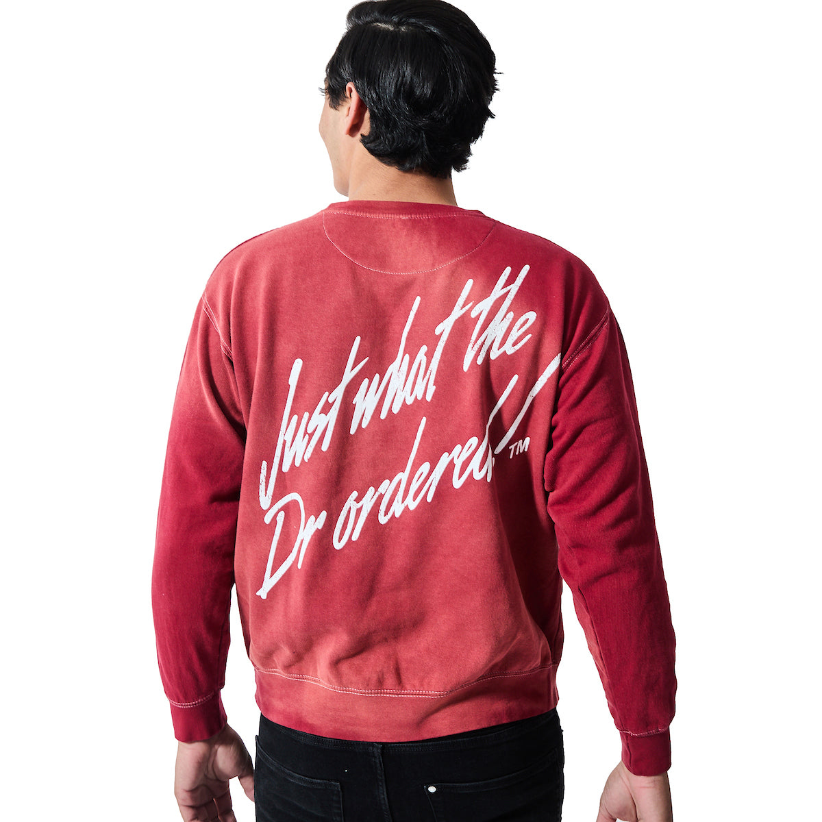 Dr Pepper Oversized Distressed Vintage Logo Adult Unisex Potassium Washed Crew Neck Long Sleeve Sweatshirt