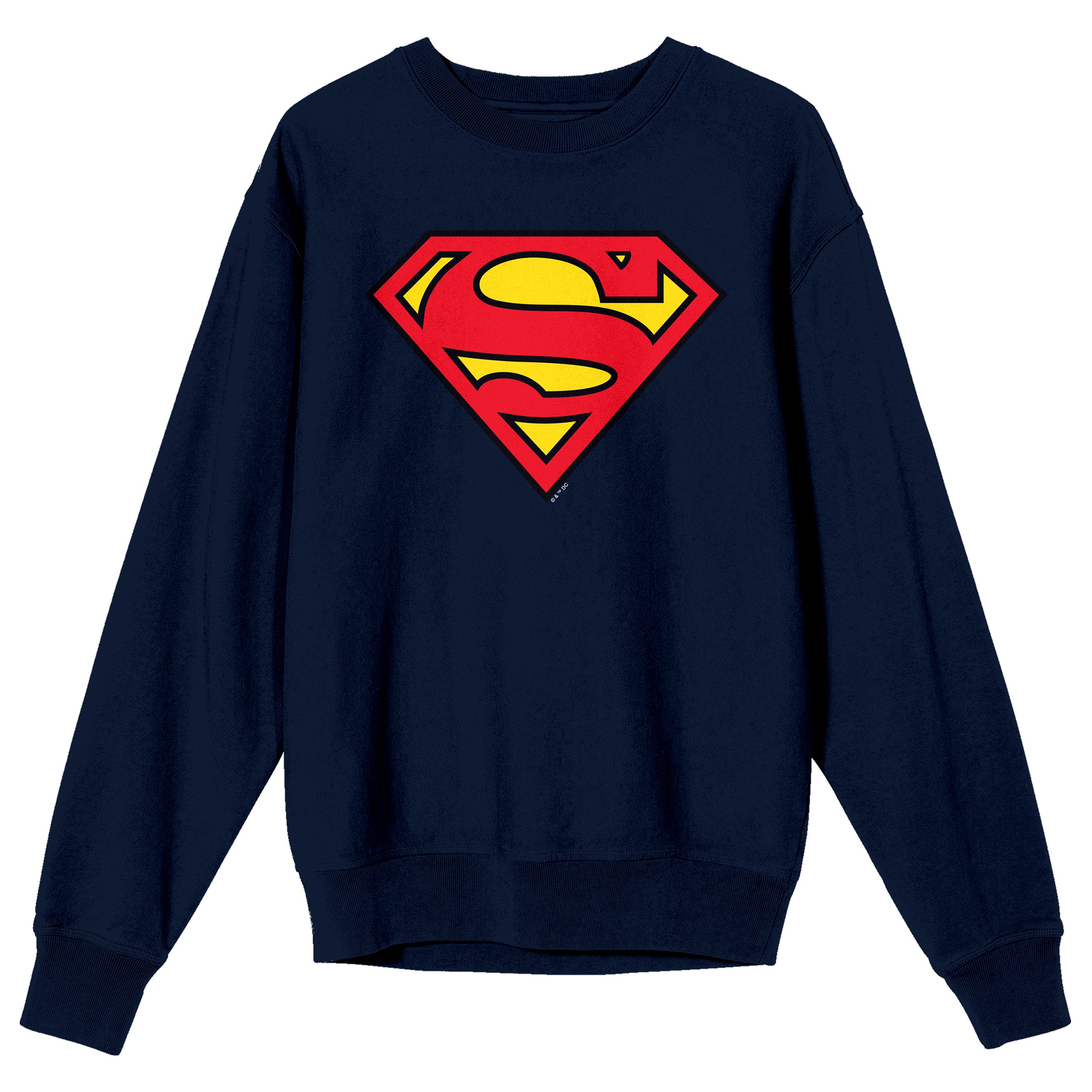 Superman Logo Adult Crew Neck Long Sleeve Sweatshirt