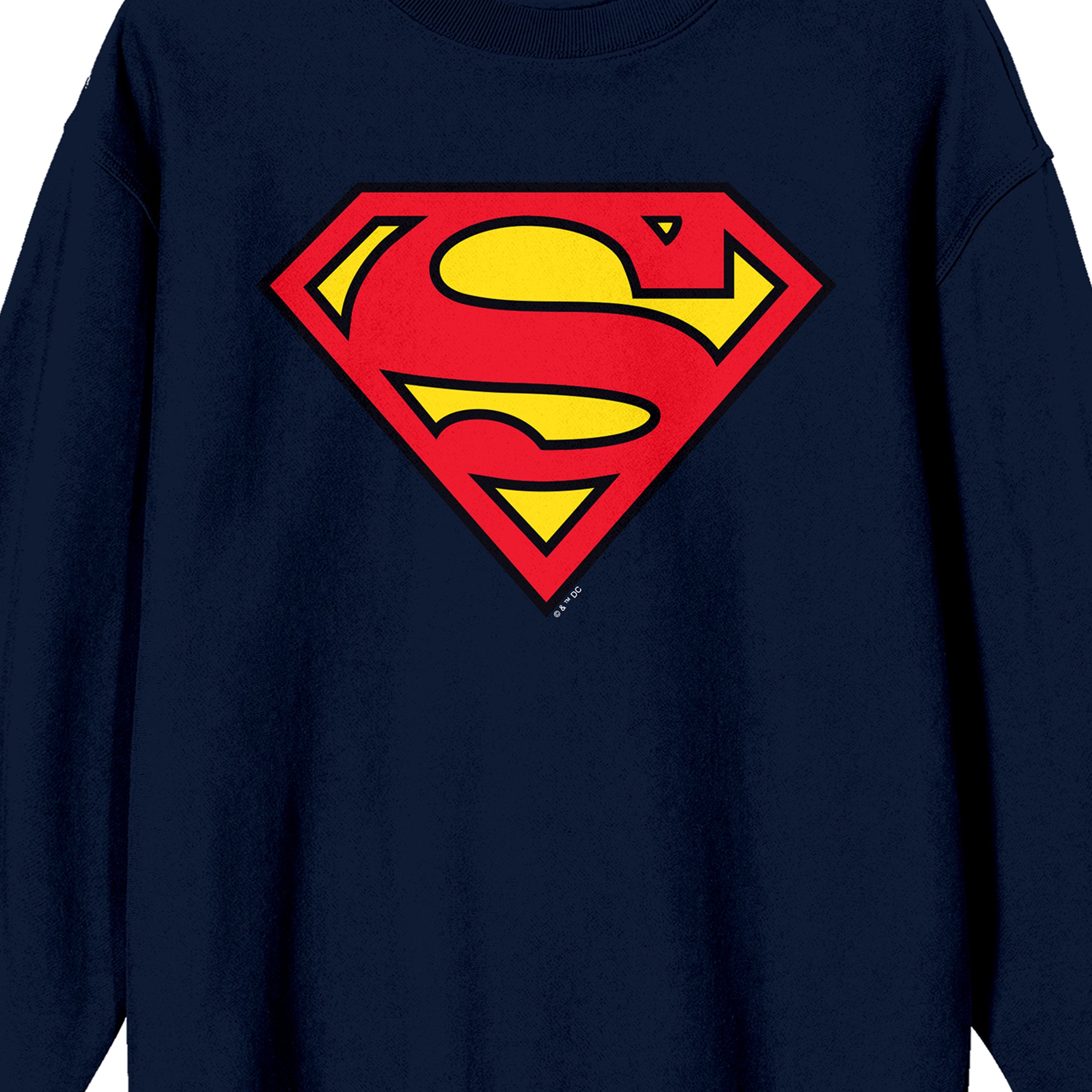 Superman Logo Adult Crew Neck Long Sleeve Sweatshirt