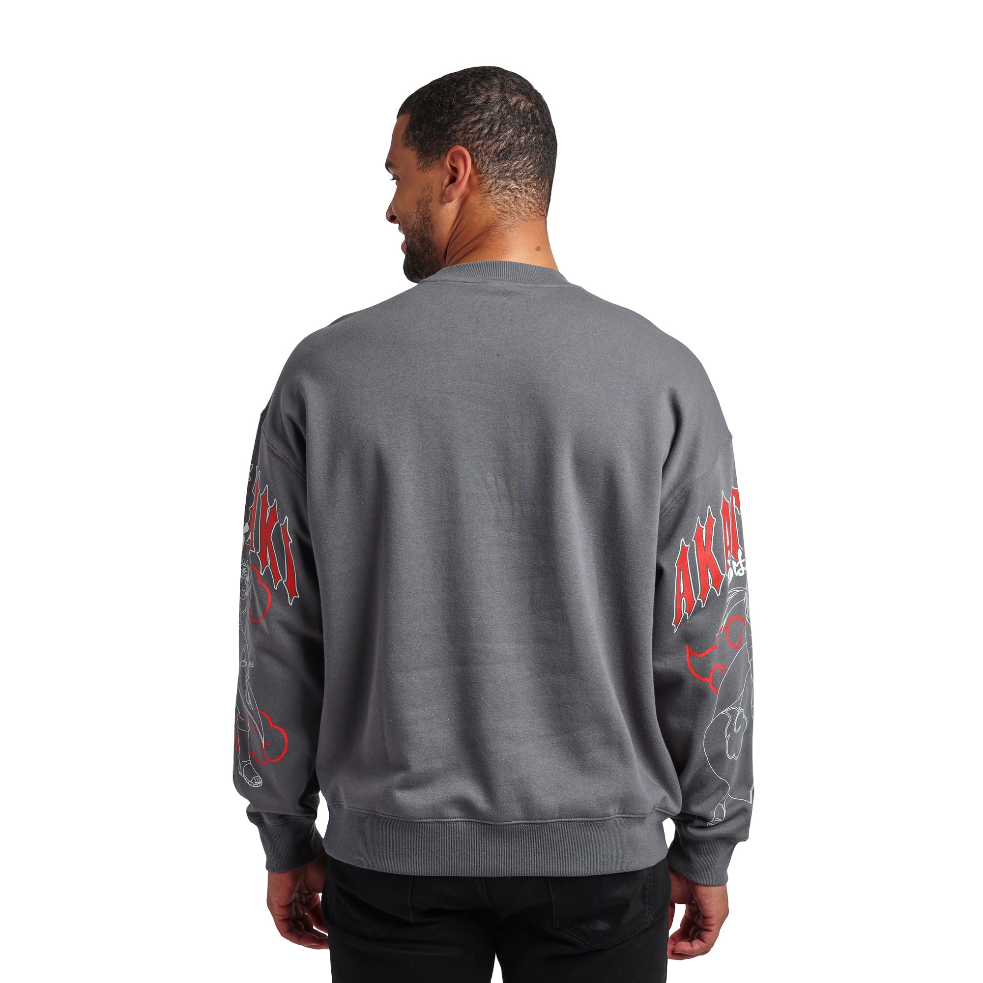 Naruto Akatsuki Kanji Men’s Gray Crew Neck Sweatshirt