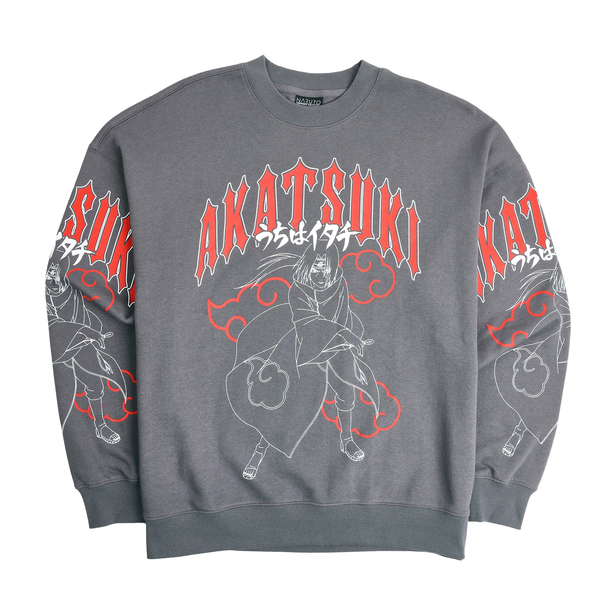 Naruto Akatsuki Kanji Men’s Gray Crew Neck Sweatshirt