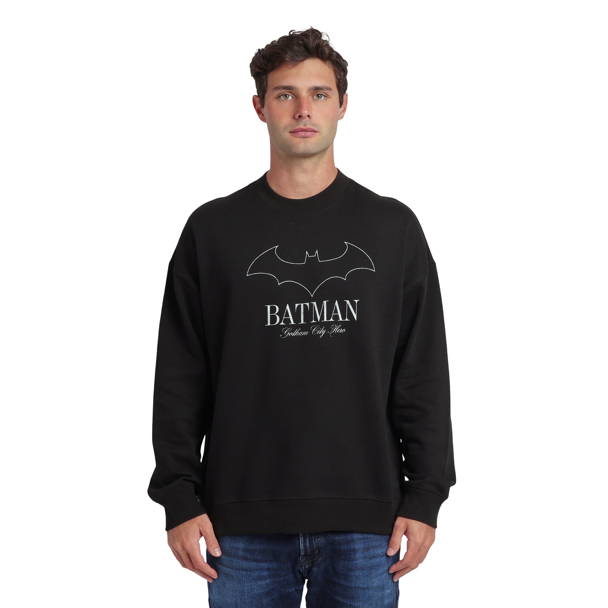 Batman The Dark Knight Men’s Black Crew Neck Sweatshirt
