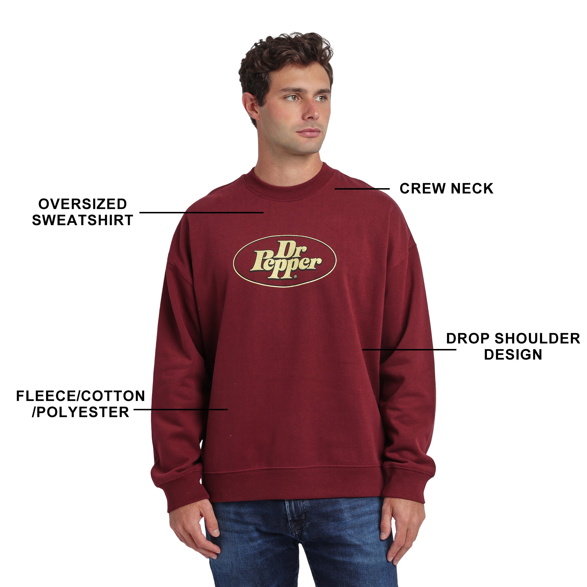 Dr Pepper “I’m A Pepper, You’re A Pepper” Men’s Oversized Crew Neck Sweatshirt