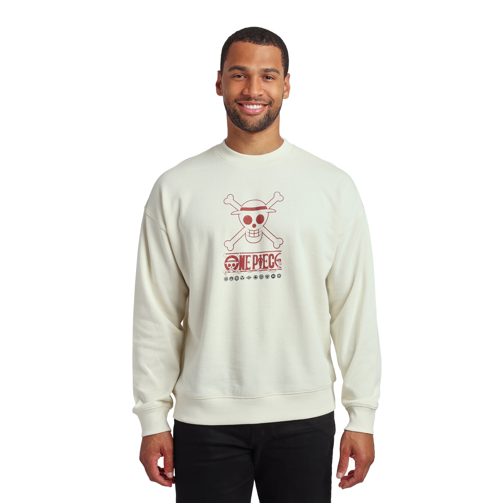 One Piece (Animated Series) Straw Hat Crew Men’s Oversized Crew Neck Sweatshirt