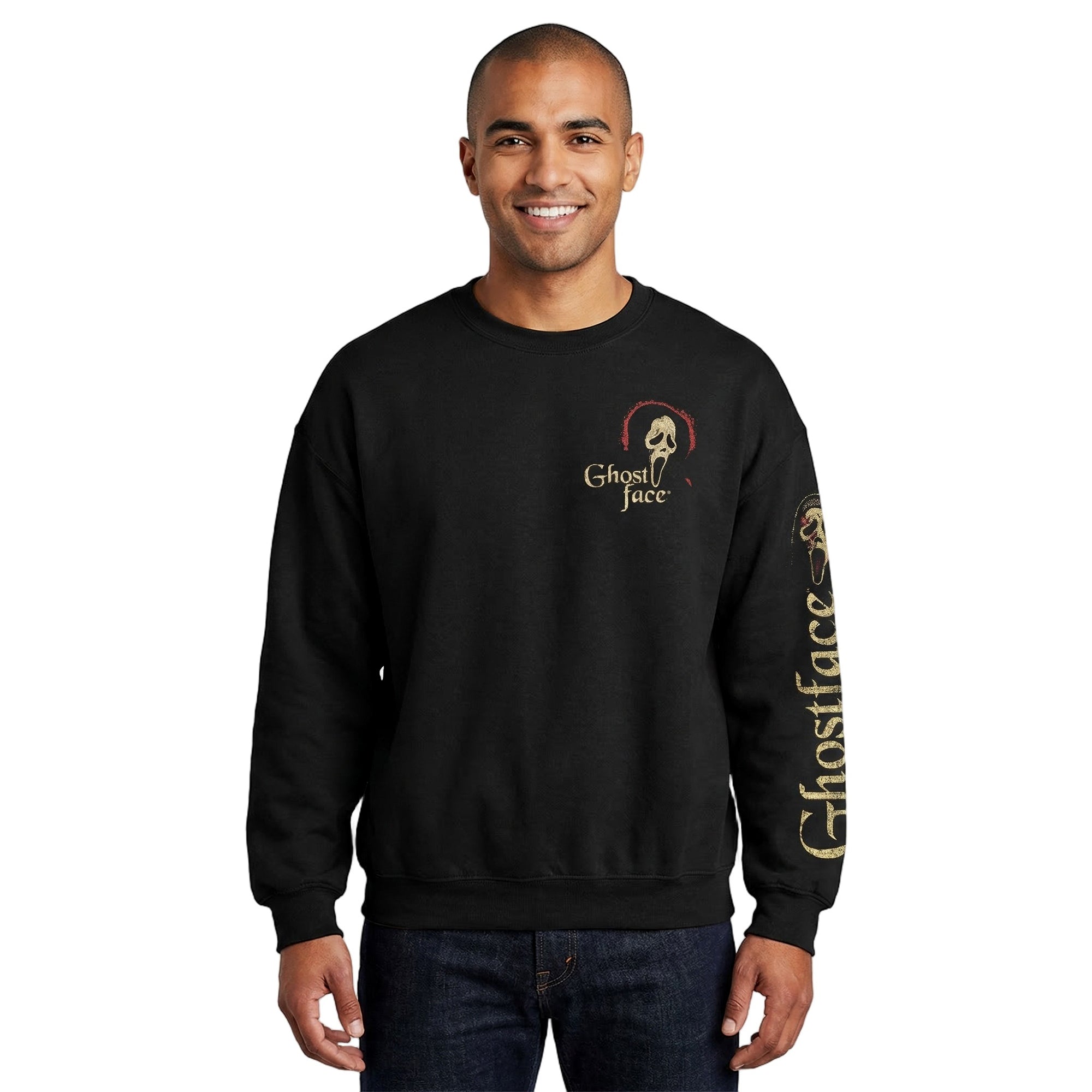 Ghostface Men’s Oversized Black Crew Neck Sweatshirt