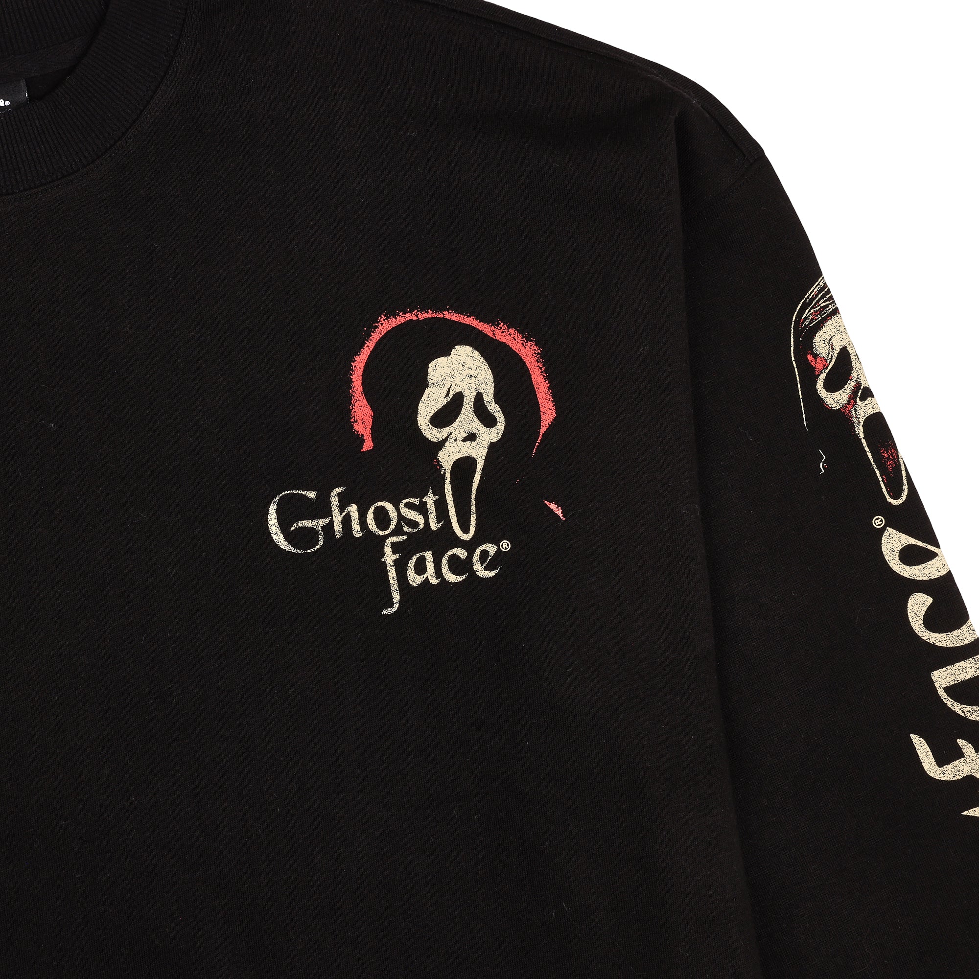 Ghostface Men's Oversized Black Crew Neck Sweatshirt