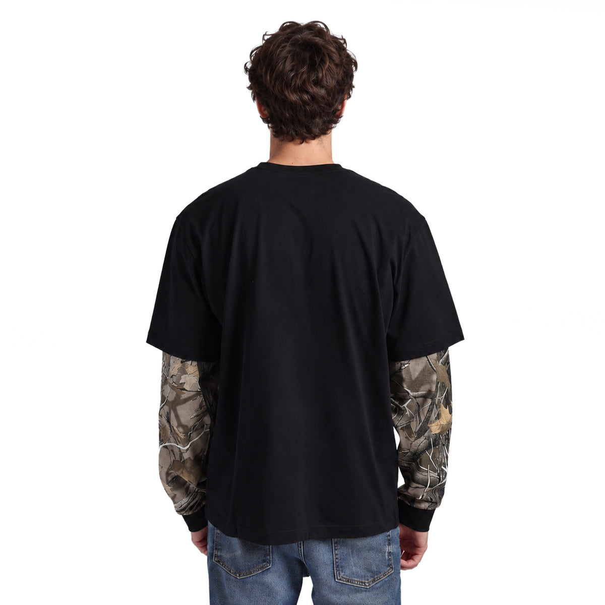 Godzilla King of the Monsters Long Sleeve Tee with Camo Sleeves