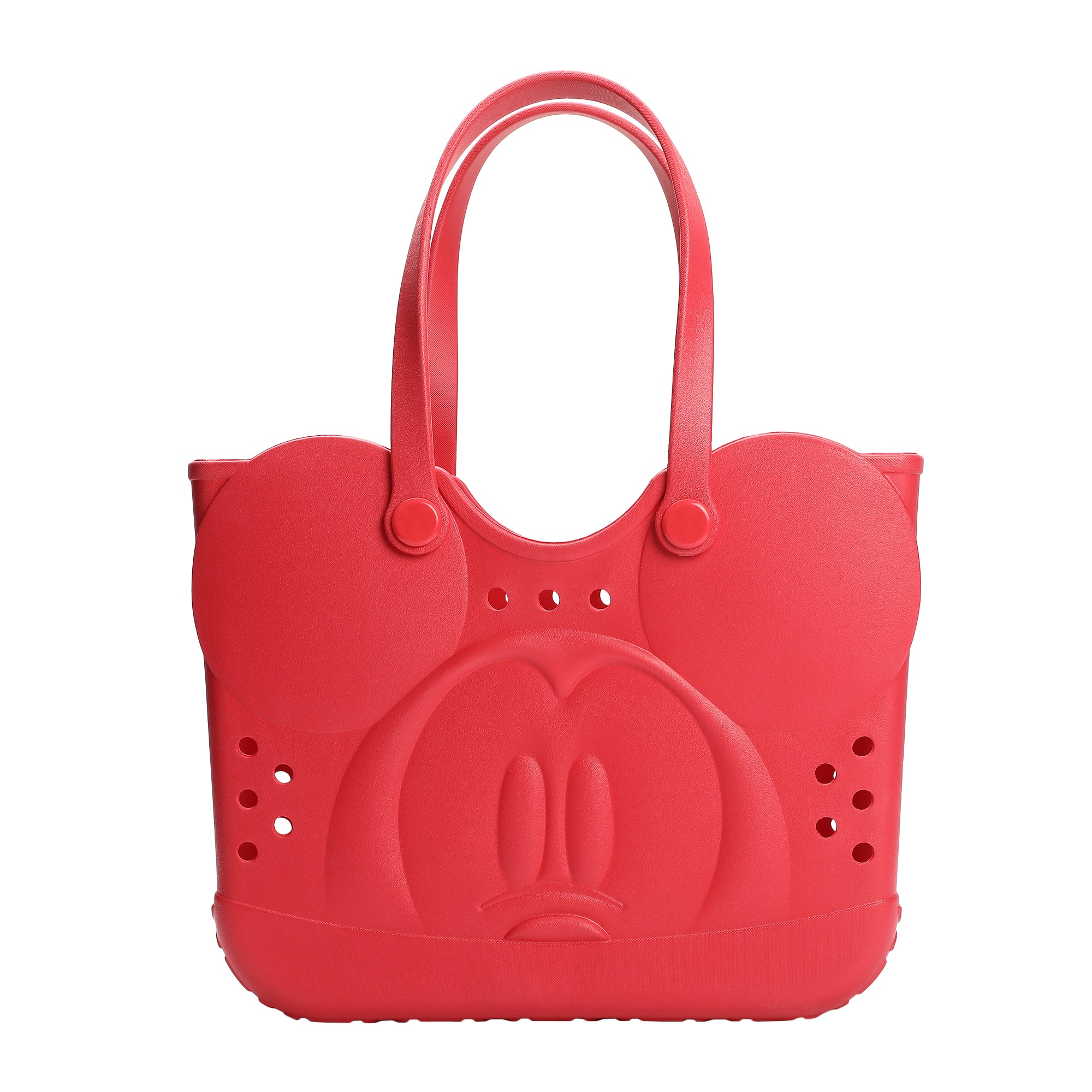 Disney Mickey Mouse 3D Character Face 16.5" Red EVA Molded Gummy Tote