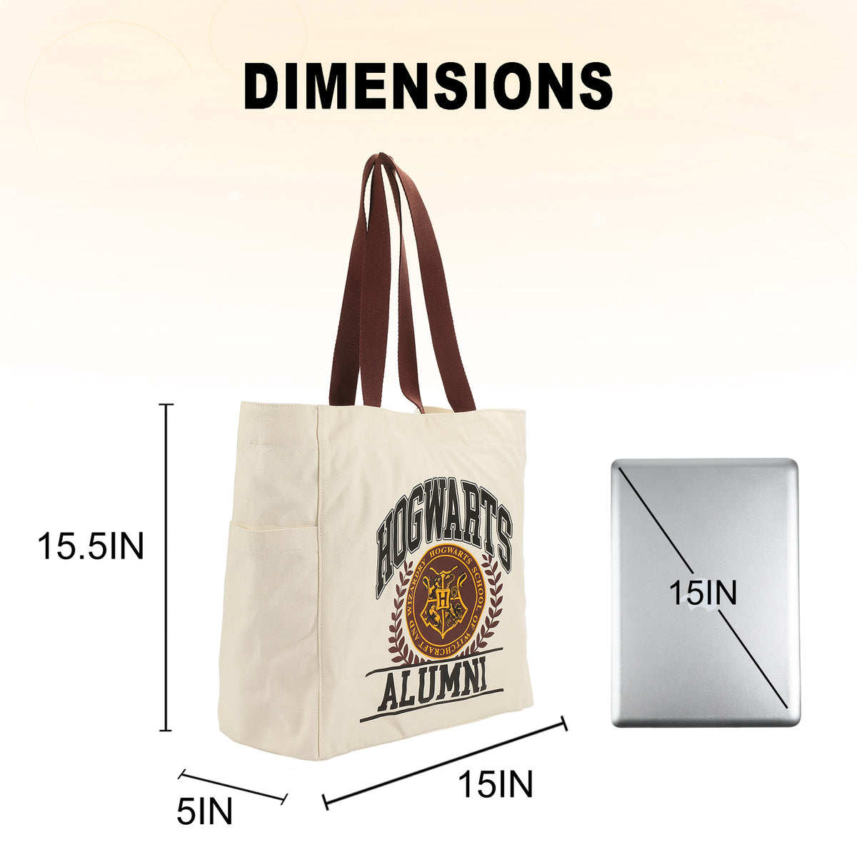 Harry Potter Hogwarts Alumni 15.5-Inch Adult Canvas Tote Bag
