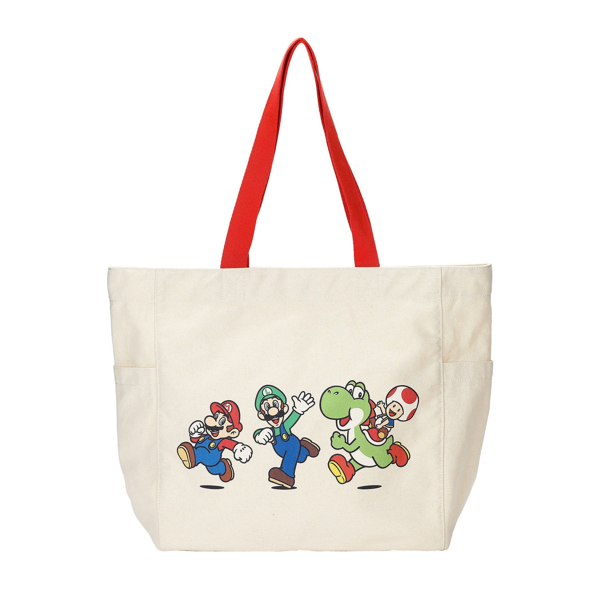 Super Mario Bros Mario Luigi Toad Canvas Tote Bag, 15.5-Inch