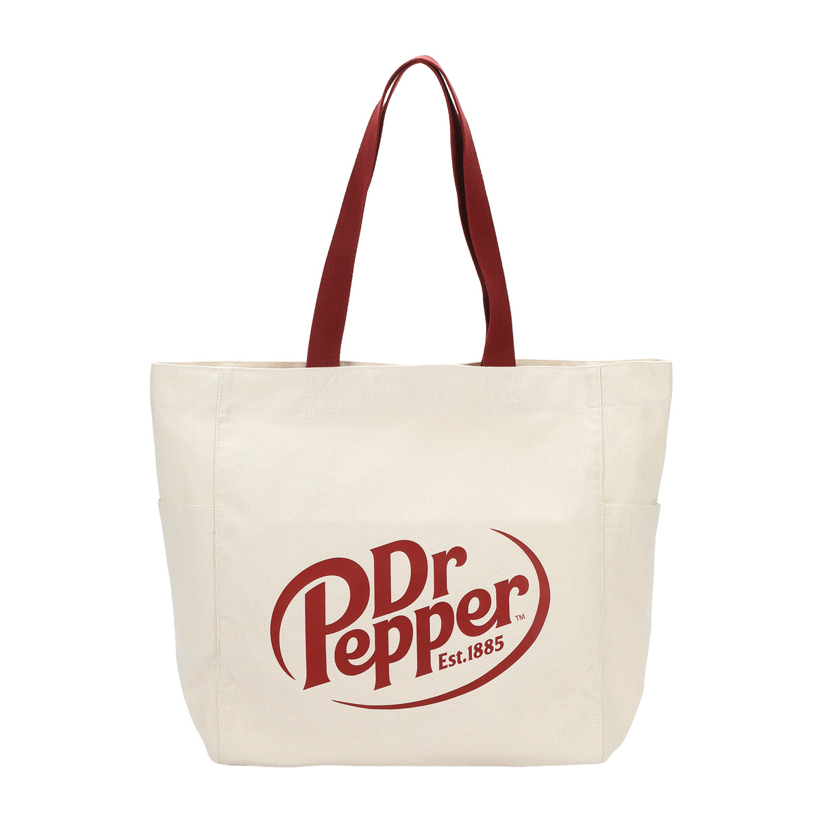 Dr Pepper Logo Canvas Tote Bag, 15.5-Inch for Adults